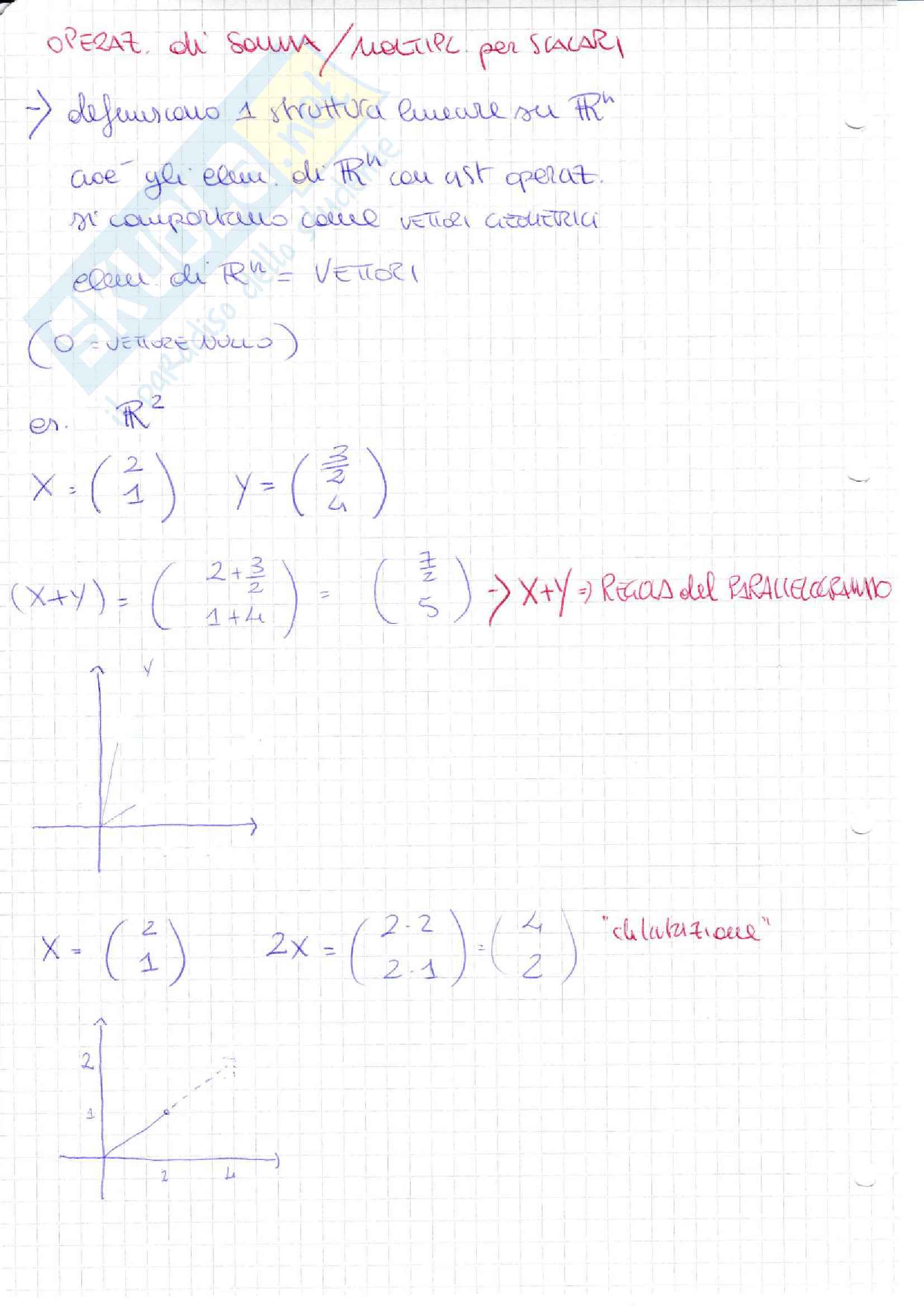 Appunti ANALISI 1, matrici, sistemi lineari, spazi vettoriali Pag. 6