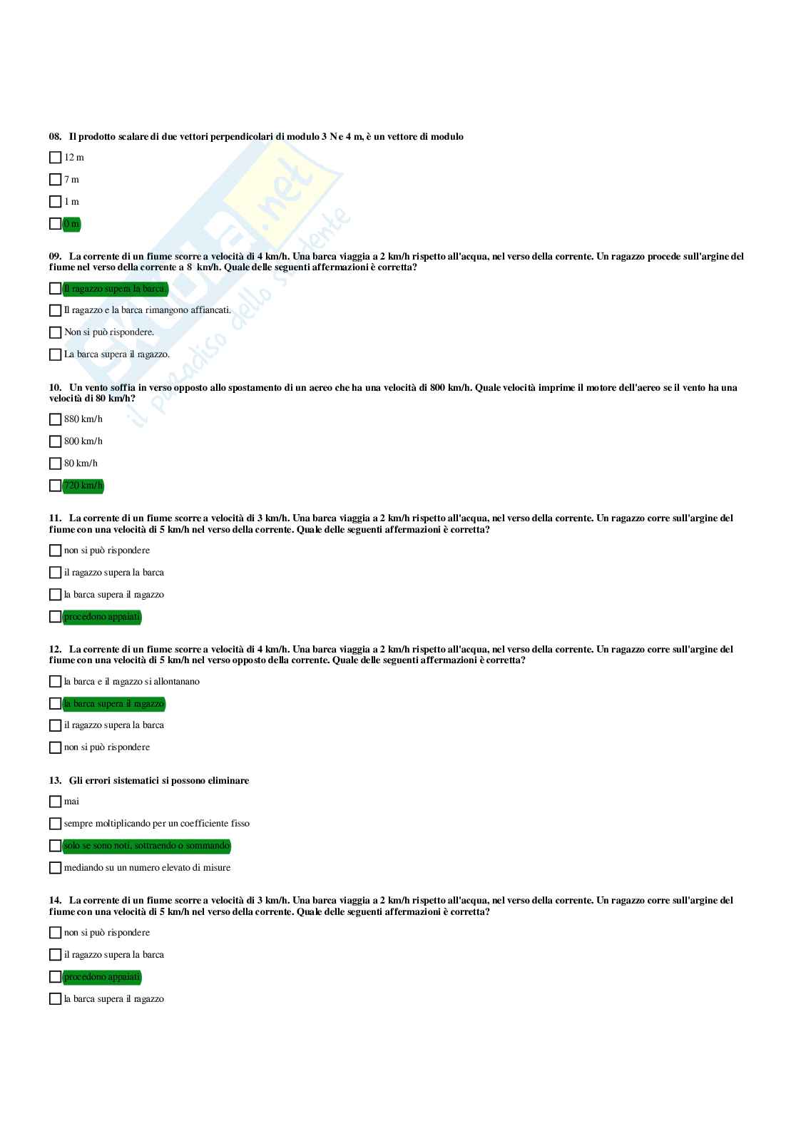 Paniere Fisica applicata - Risposte multiple - aggiornato (2026) Pag. 26
