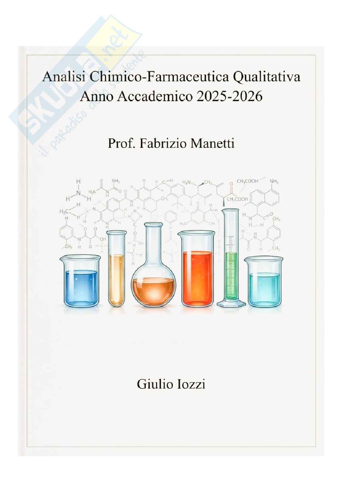 Analisi chimico-farmaceutica qualitativa  Pag. 1