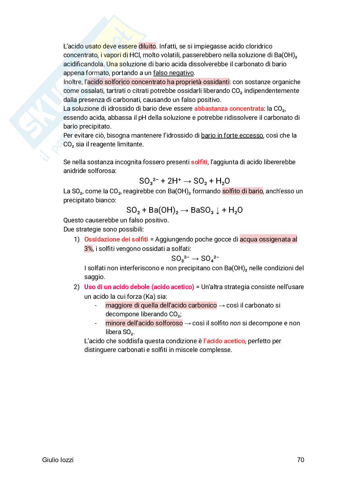 Analisi chimico-farmaceutica qualitativa  Pag. 71