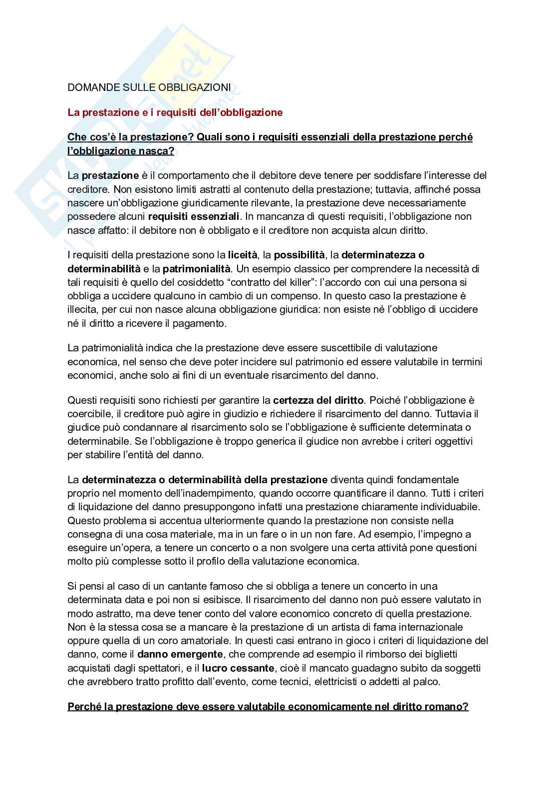 Domande frequenti esame Istituzioni di diritto romano Pag. 1