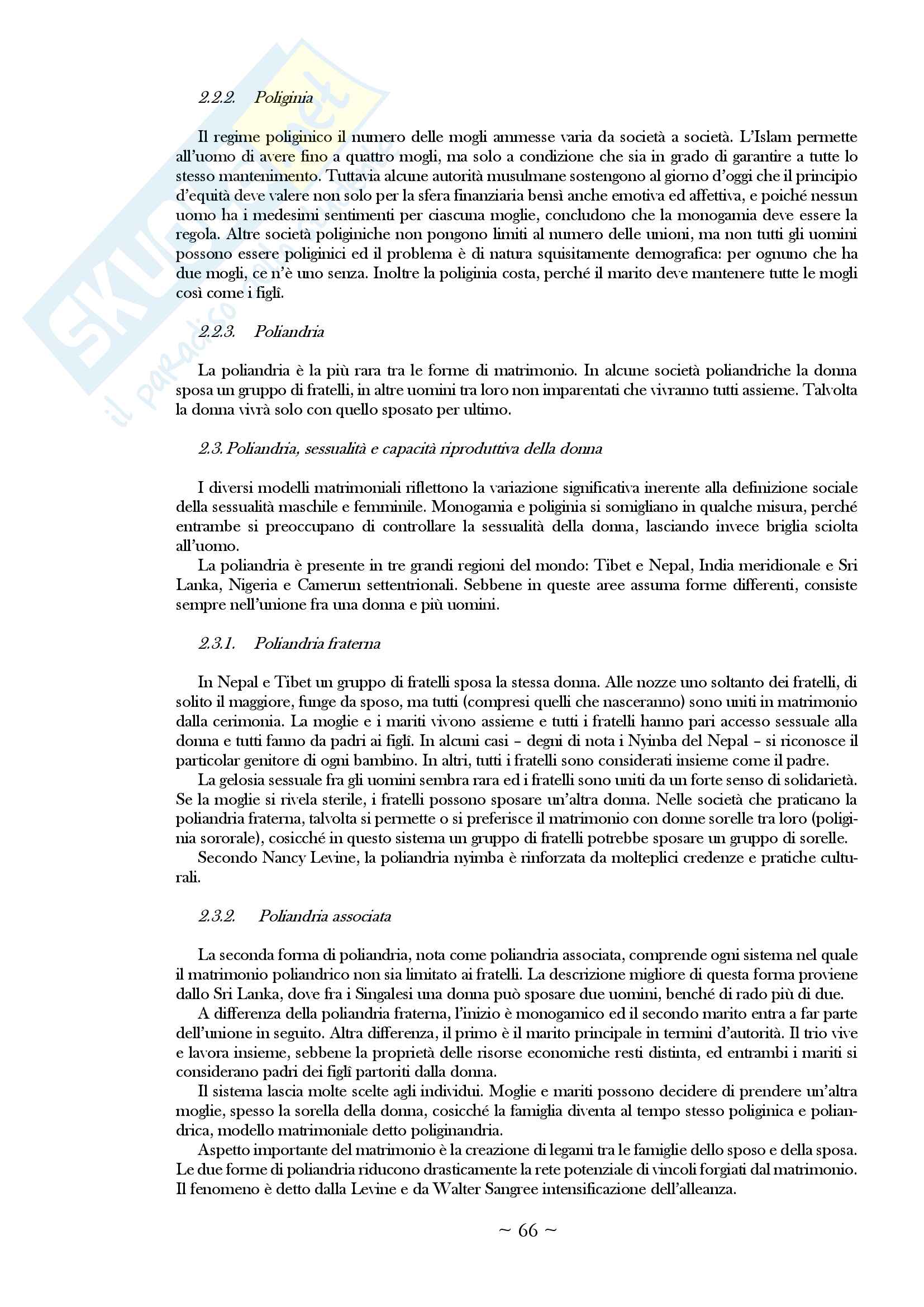 Riassunto esame antropologia culturale, prof. Favole, libro consigliato "Antropologia culturale" di E.A. Schultz, R.H. Lavenda Pag. 66