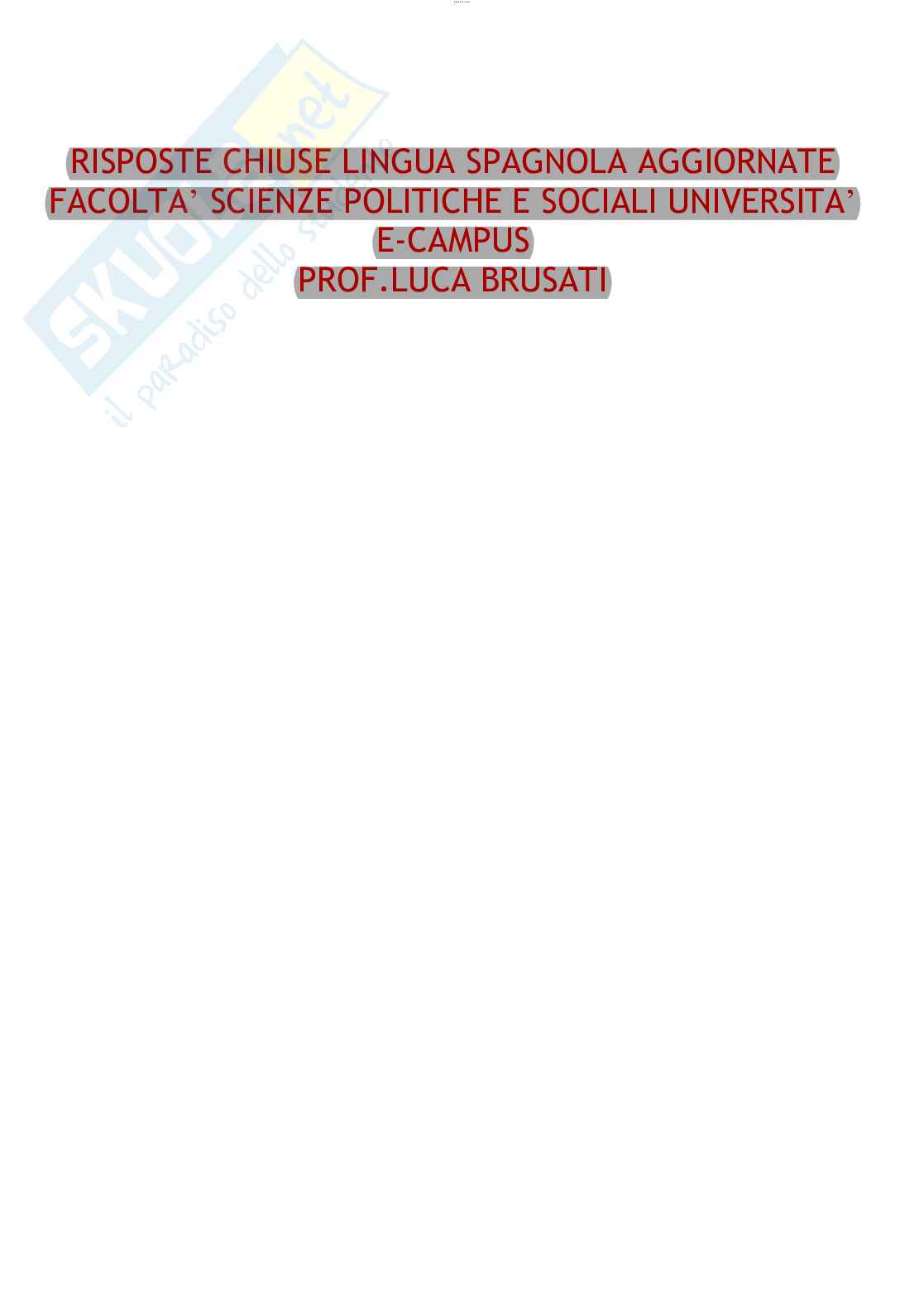 Risposte chiuse di Lingua spagnola aggiornate al 2023  Pag. 1