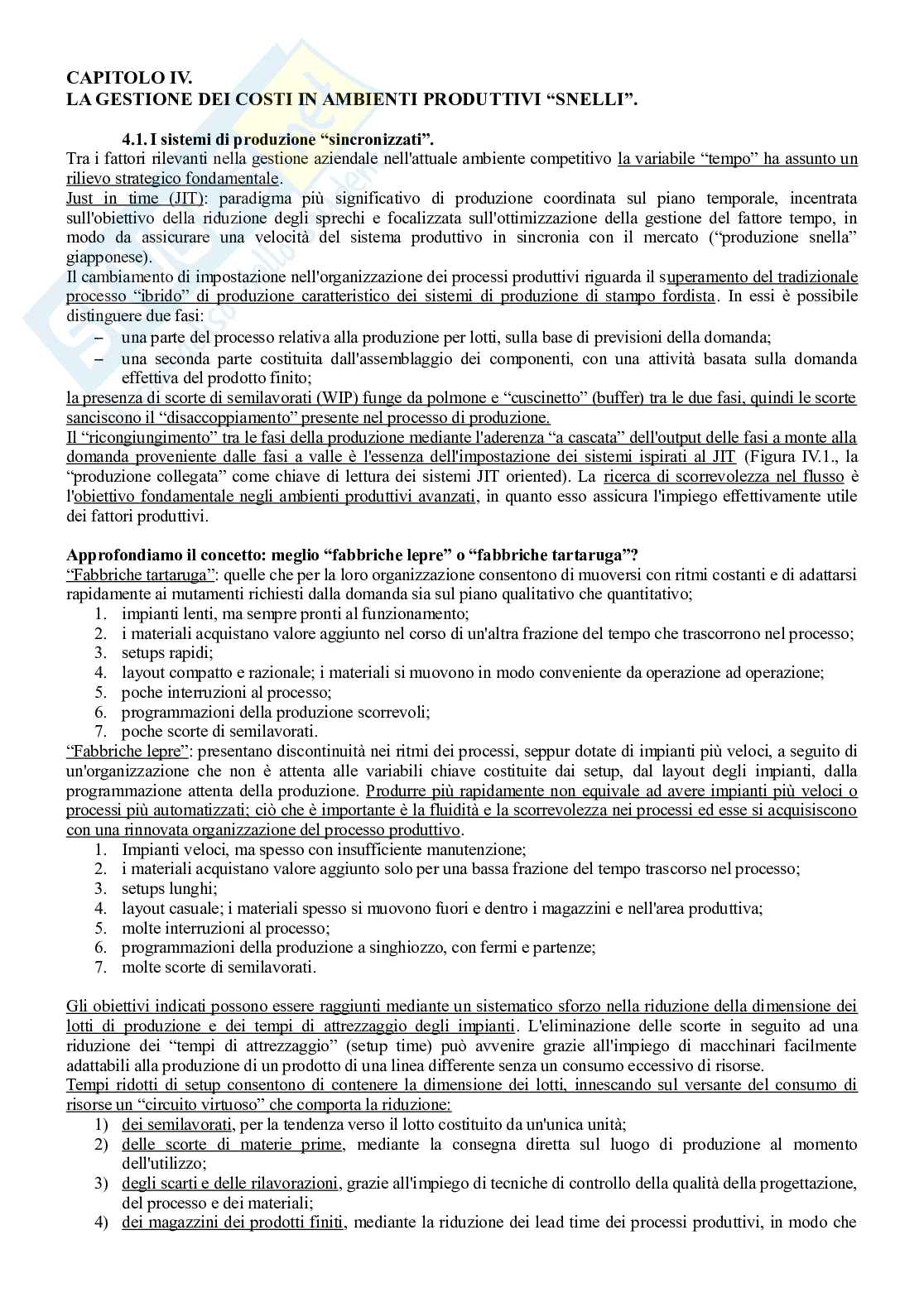 Riassunto Esame Cost Management, prof. Raucci, libro consigliato Strumenti per l'analisi dei costi, Vol. III, Miolo, Vitali Pag. 21
