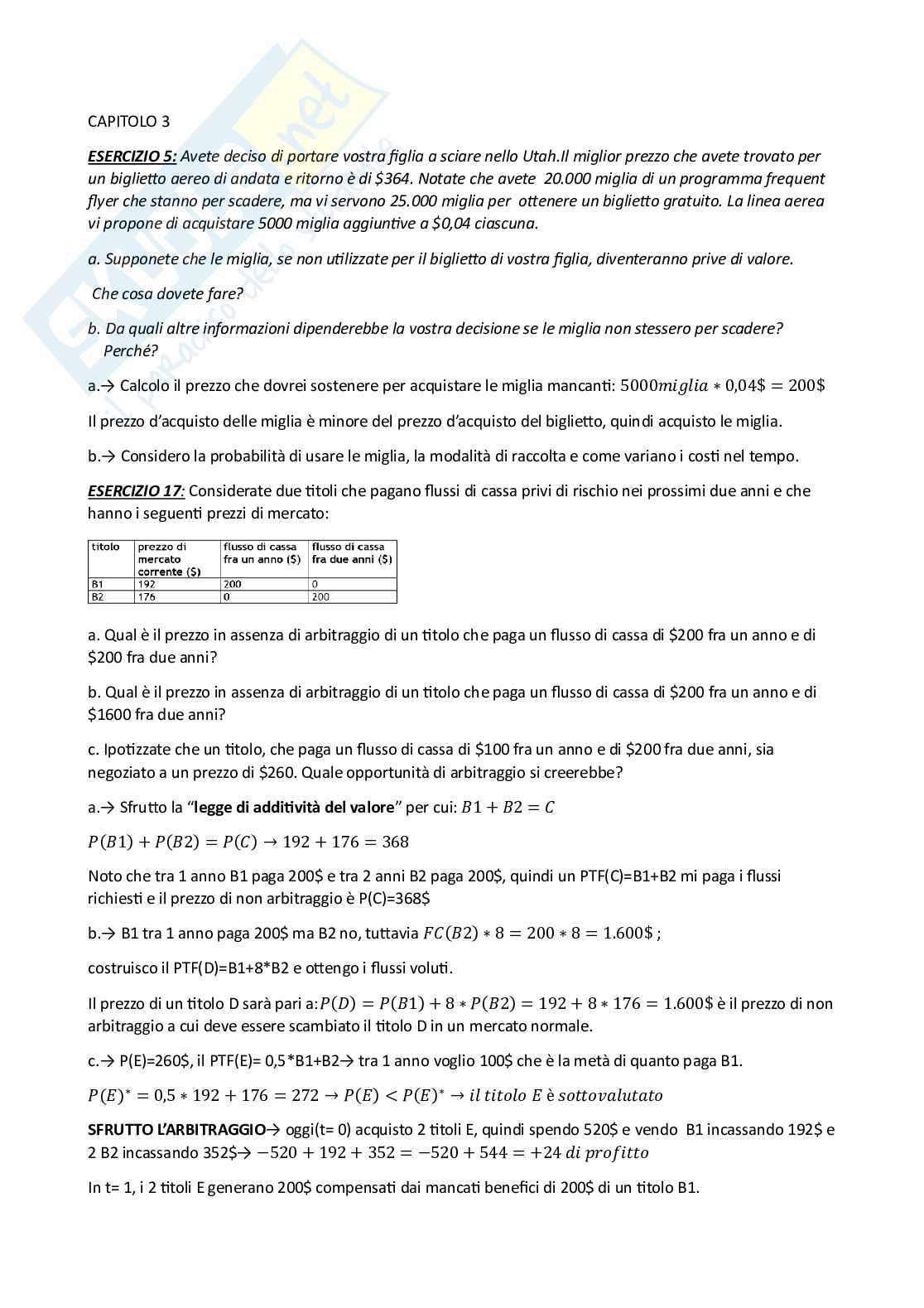 Tutorati Finanza aziendale  Pag. 1