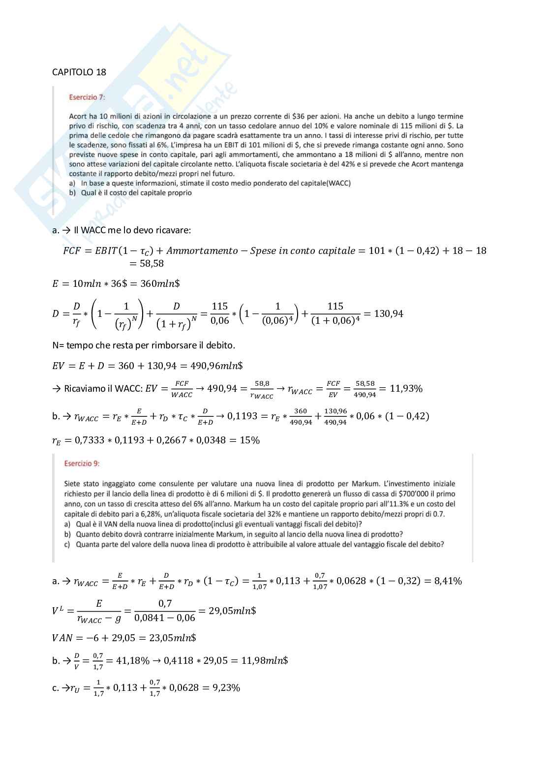 Tutorati Finanza aziendale  Pag. 46