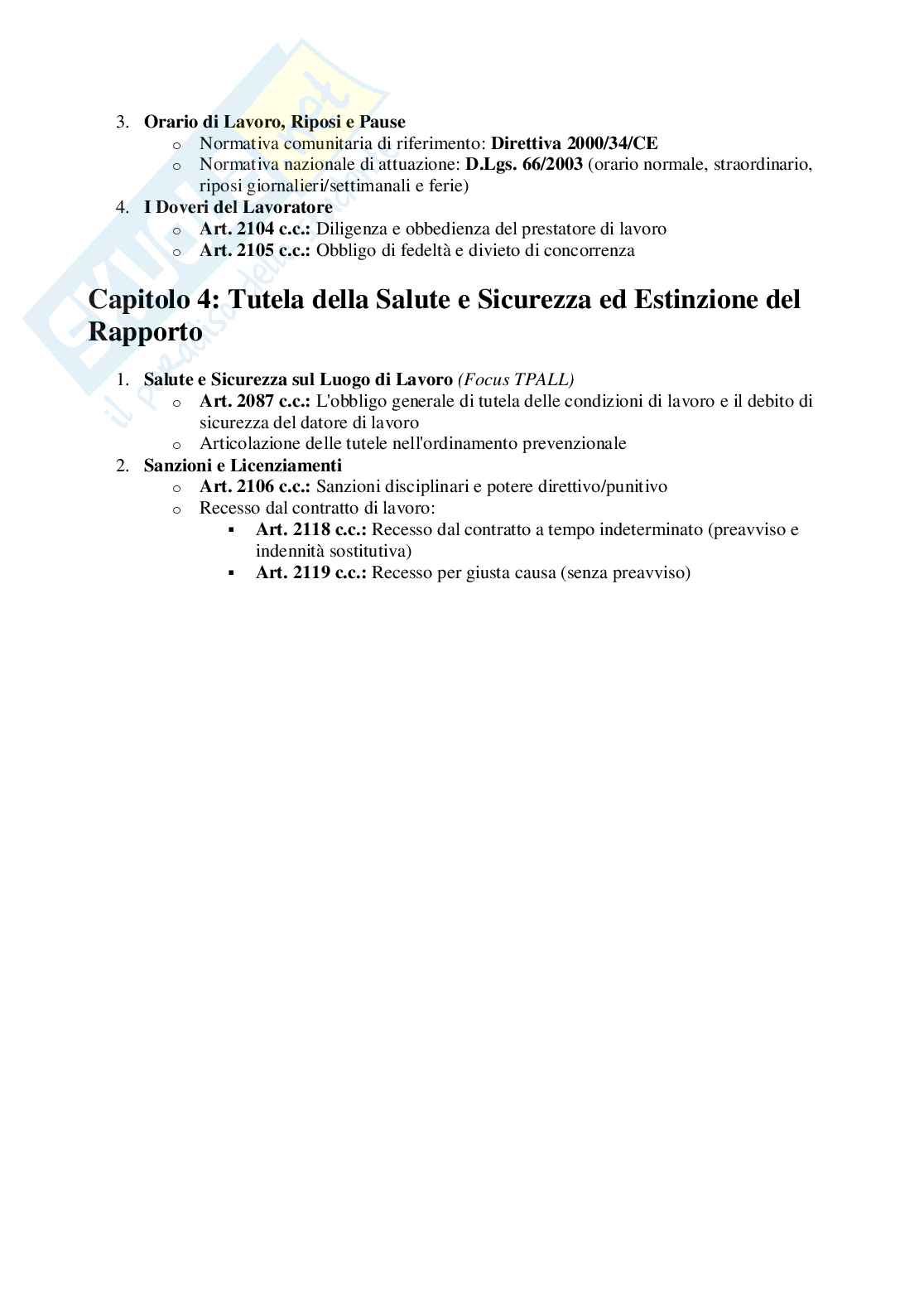 Diritto del lavoro - Origini, articoli di riferimento e tutela della sicurezza Pag. 2