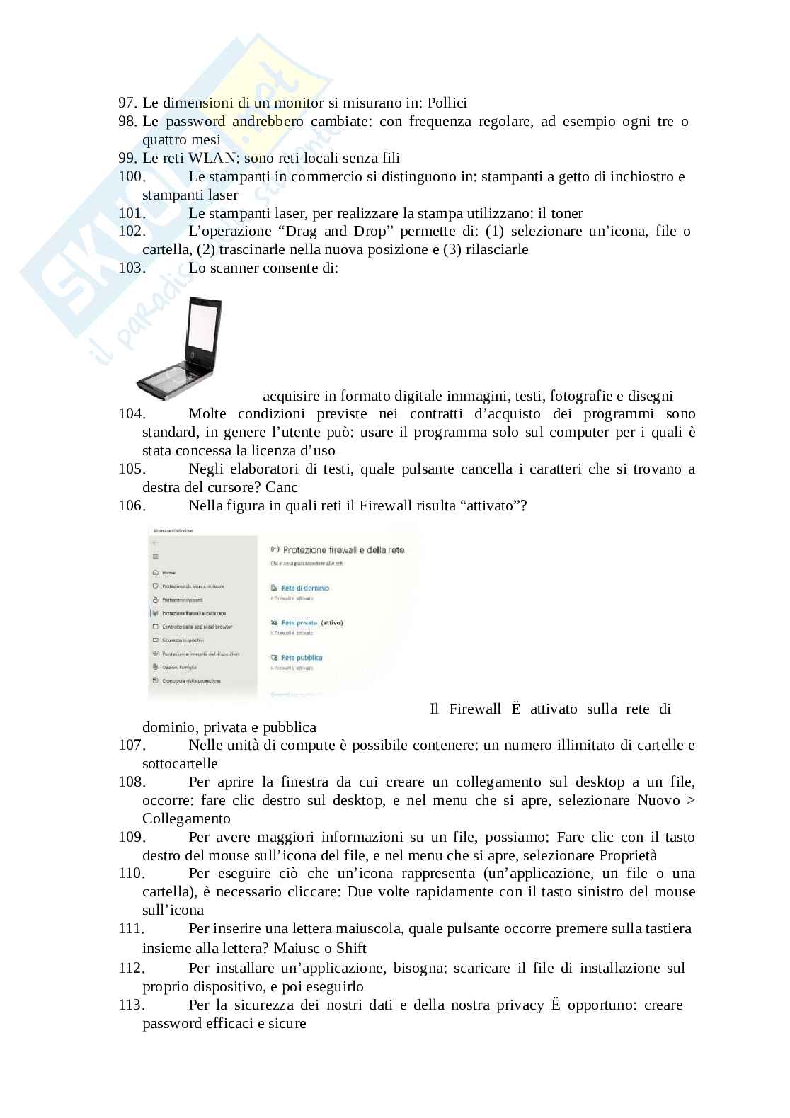 Domande EIPASS Modulo 1: Fondamenti di Windows 11 e Reti Informatiche. Aggiornato e completo Pag. 6
