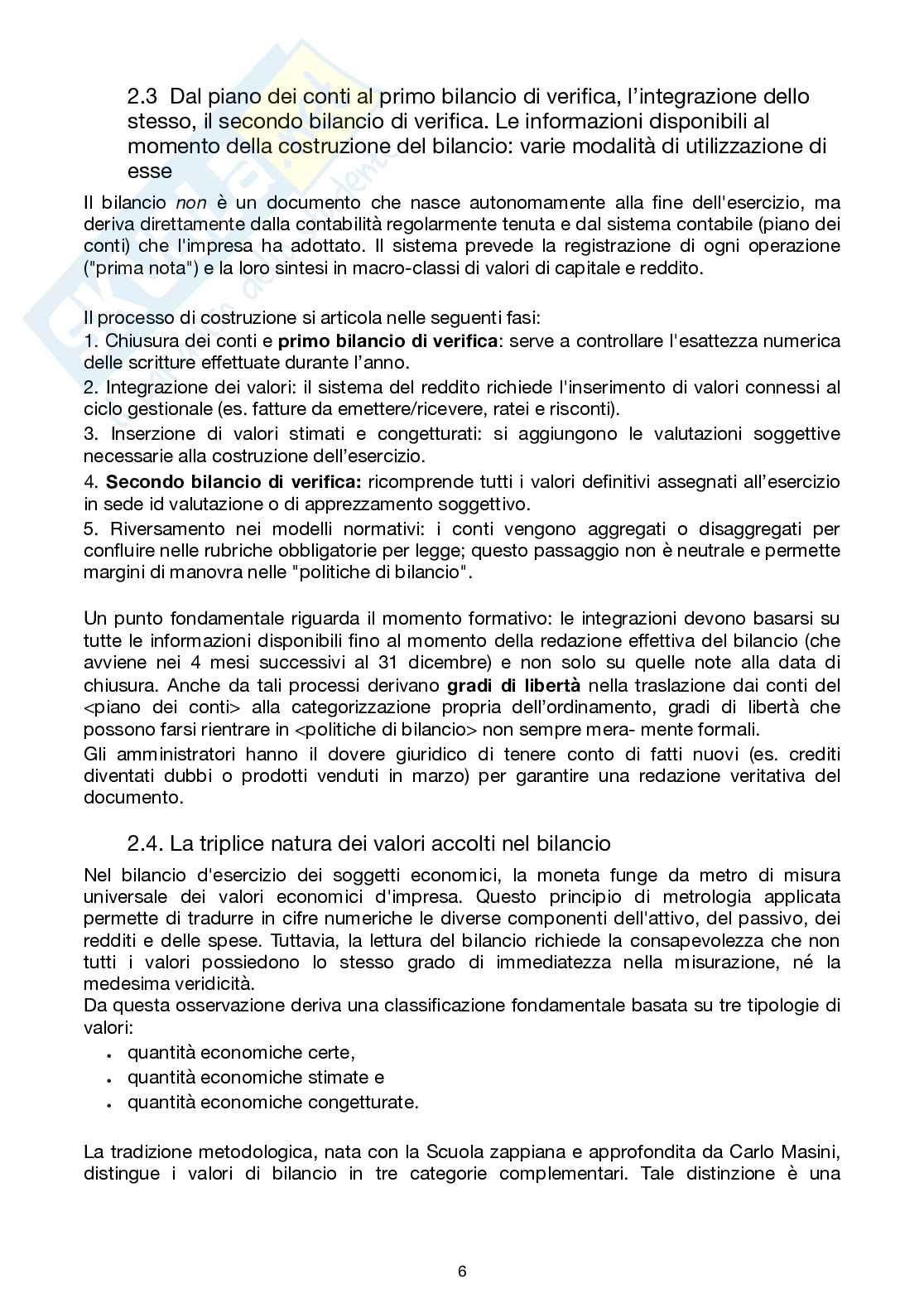 Riassunto esame Ragioneria, Prof. Baldissera Annalisa, libro consigliato  Il bilancio di esercizio delle imprese, Canziani Pag. 11