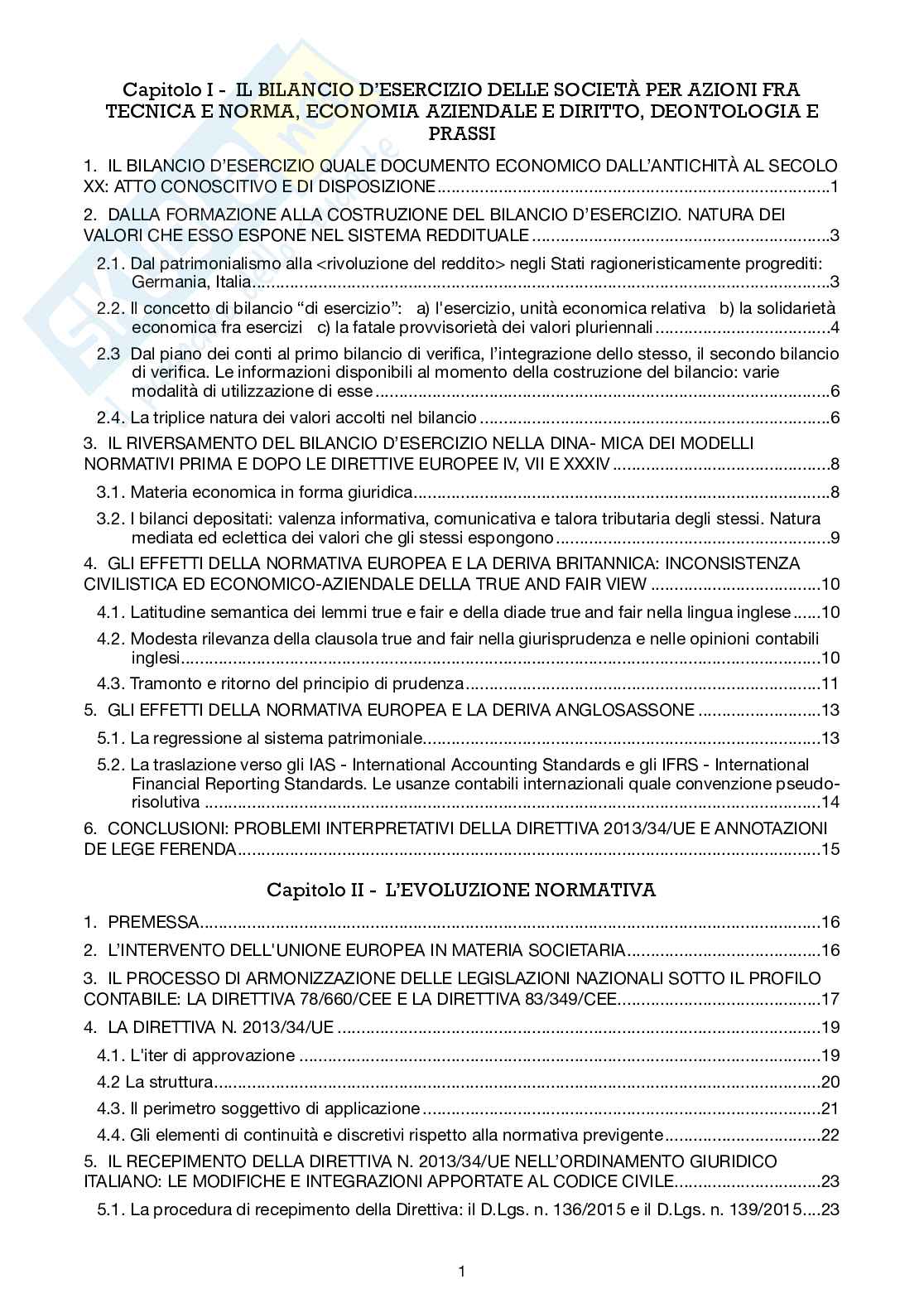 Riassunto esame Ragioneria, Prof. Baldissera Annalisa, libro consigliato  Il bilancio di esercizio delle imprese, Canziani Pag. 2