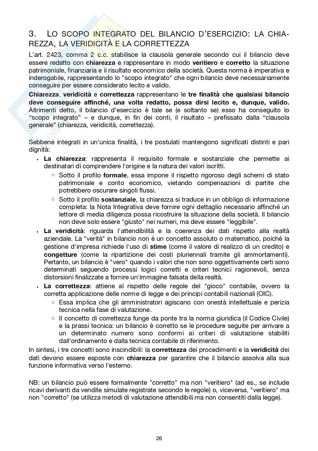 Riassunto esame Ragioneria, Prof. Baldissera Annalisa, libro consigliato  Il bilancio di esercizio delle imprese, Canziani Pag. 31