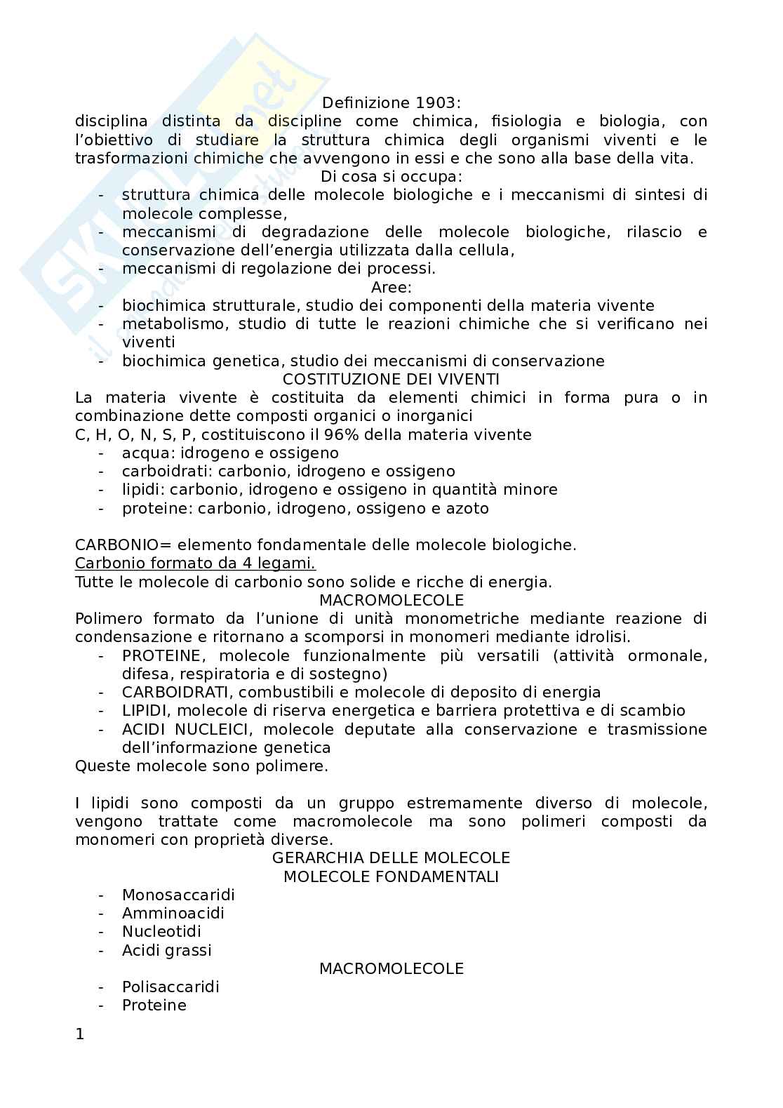 Biochimica generale Pag. 1