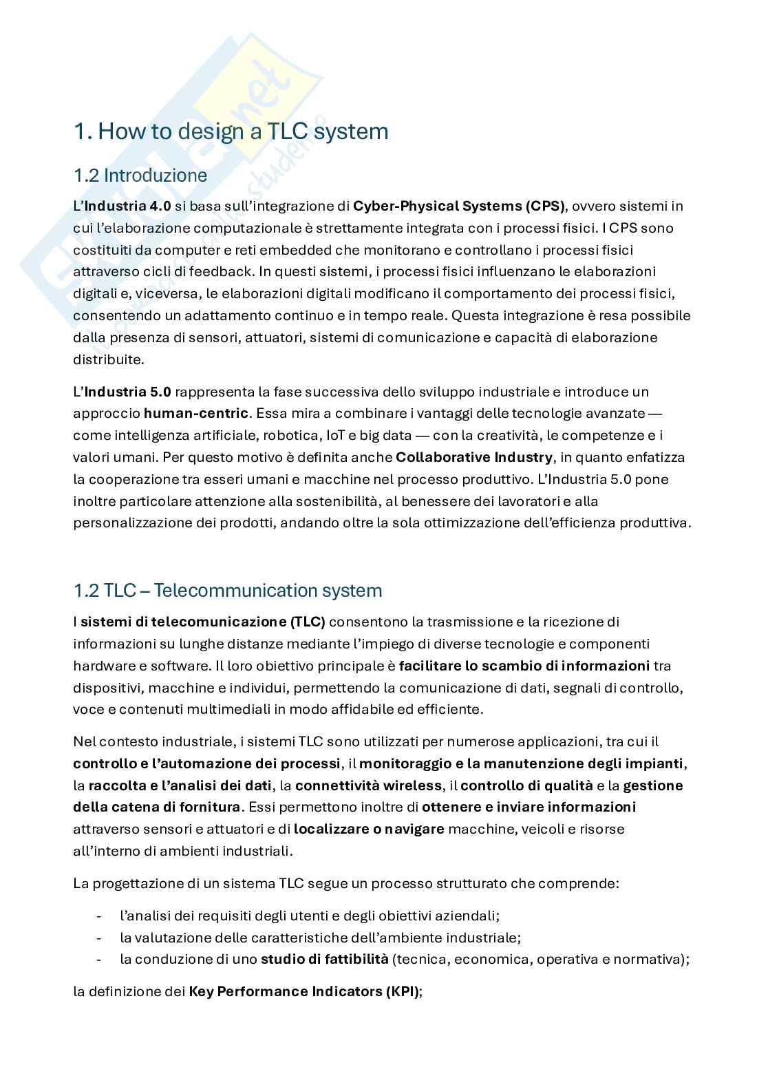 Appunti riassuntivi Design of ict systems for business management and production Pag. 1
