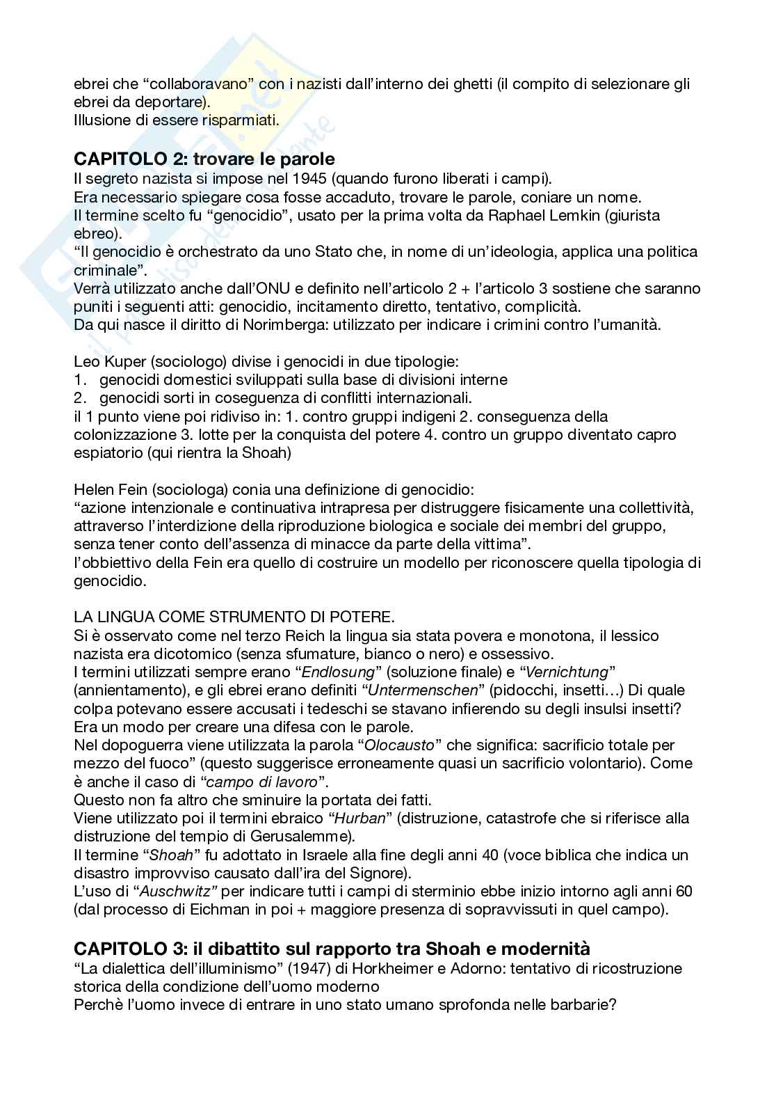 Riassunto esame Istituzioni di sociologia della comunicazione, Prof. Hassan Claudia Gina, libro consigliato Hurban. Shoah e rappresentazioni sociali, Hassan Pag. 2