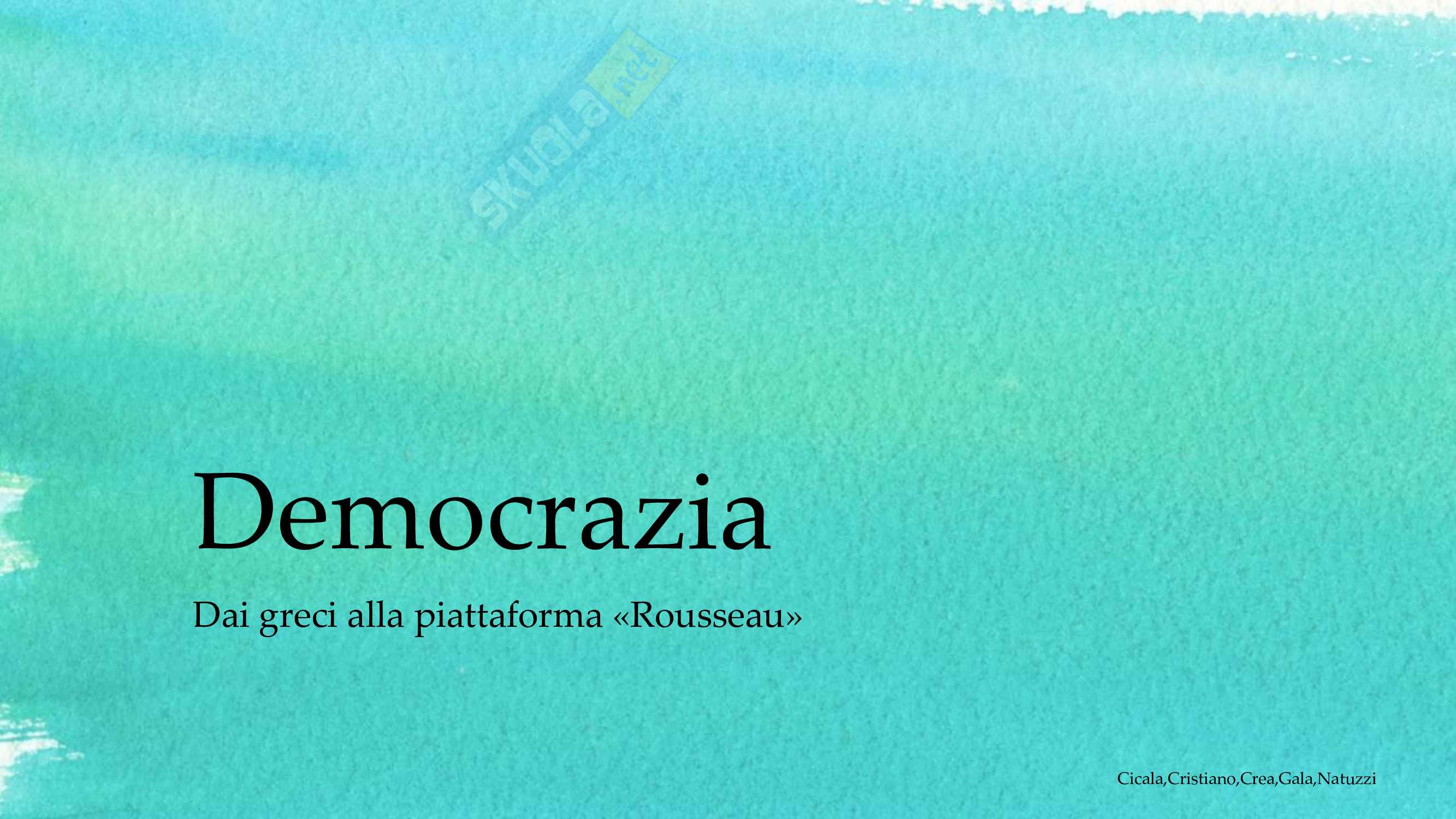 Concetto di democrazia Pag. 1