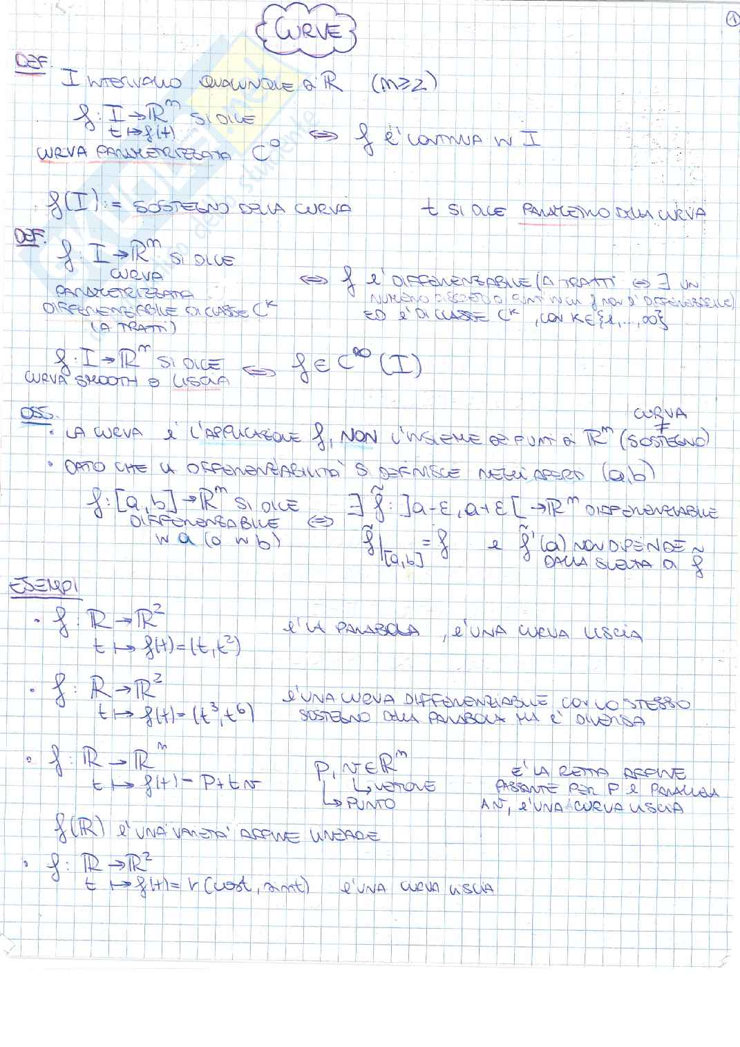 Geometria IV - Curve Pag. 1