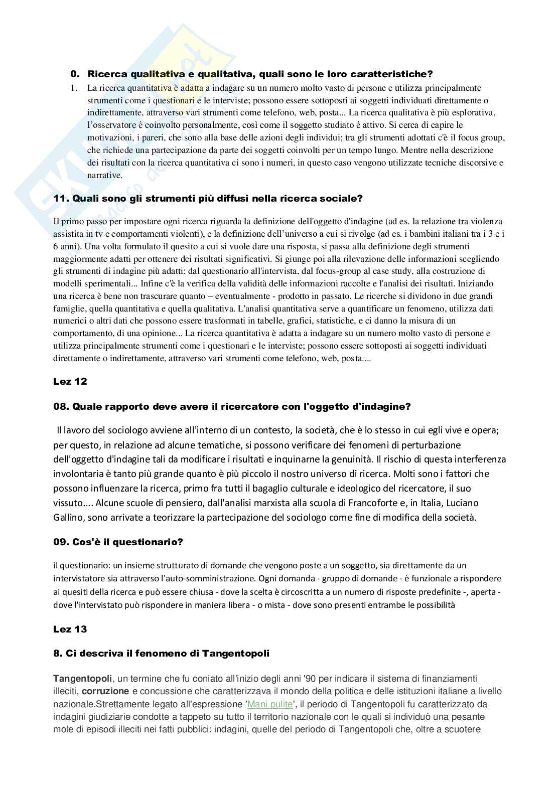 Paniere risposte aperte Sociologia, crimine e devianza Pag. 6