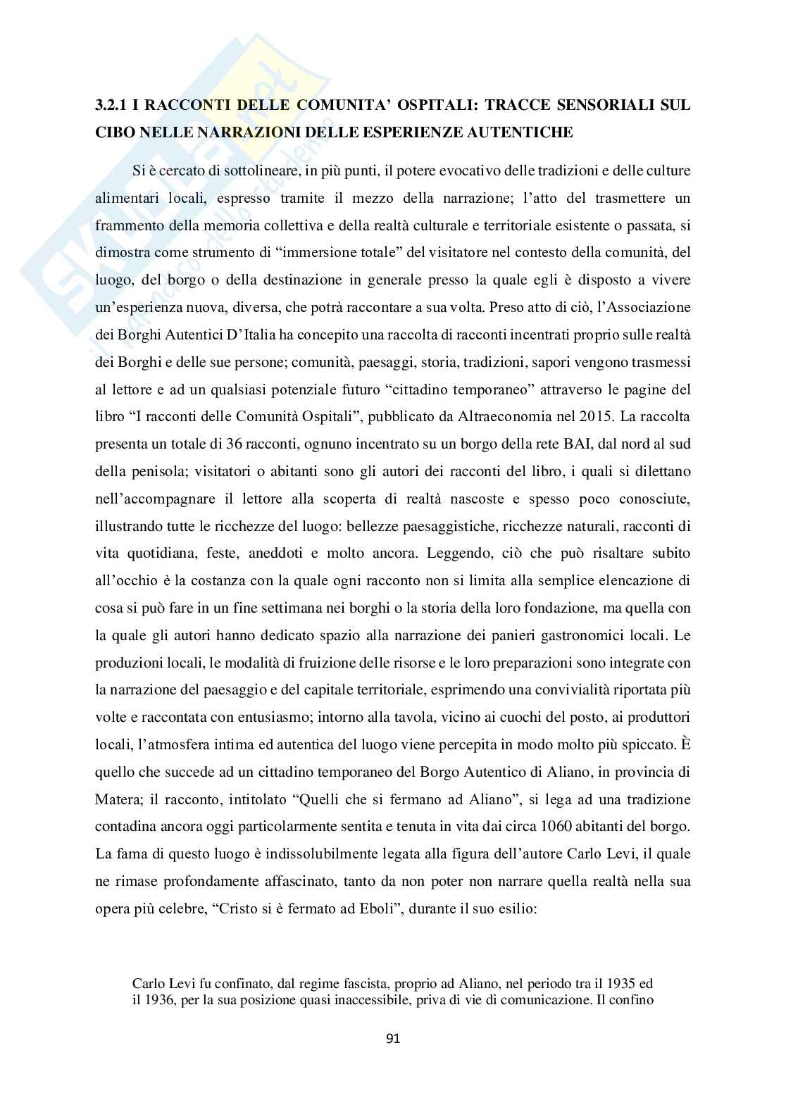 Enogastronomia ed esperienza turistica nelle comunità ospitali Pag. 91
