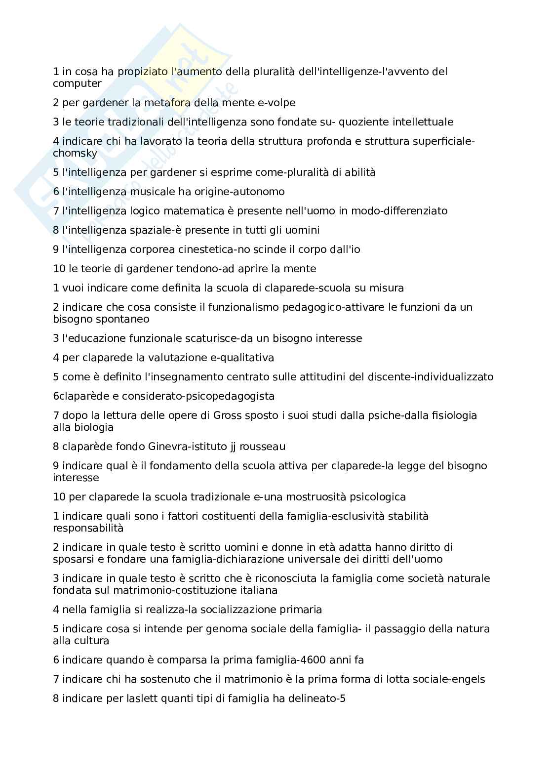 Domande test Storia delle istituzioni educative Pag. 16
