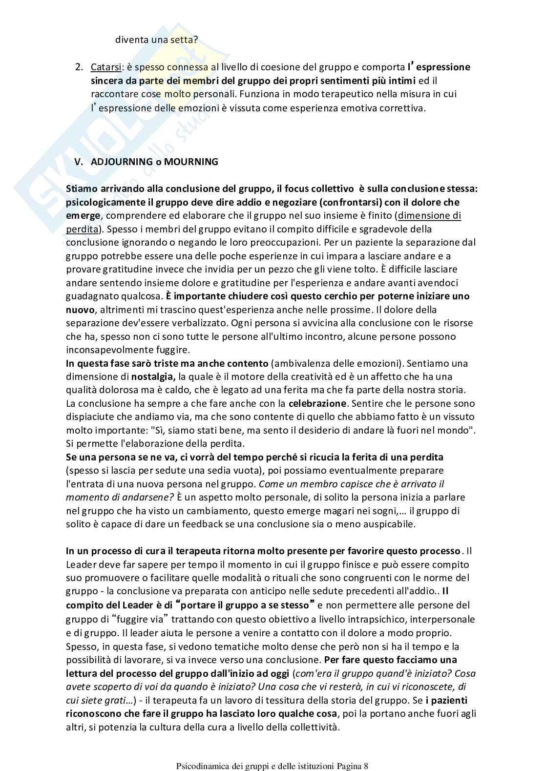 Psicodinamica dei gruppi e delle istituzioni - Cristina Marogna Pag. 16
