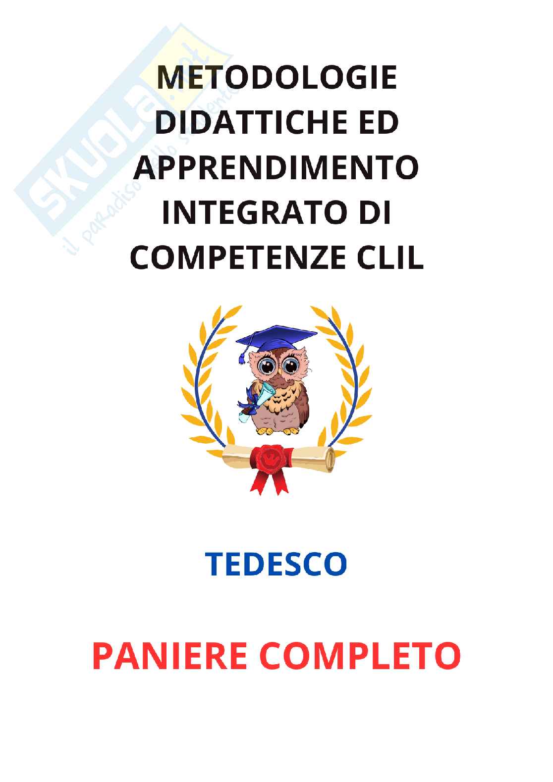 Paniere Clil Tedesco - Didattica dell'insegnamento con la metodologia clil Pag. 1