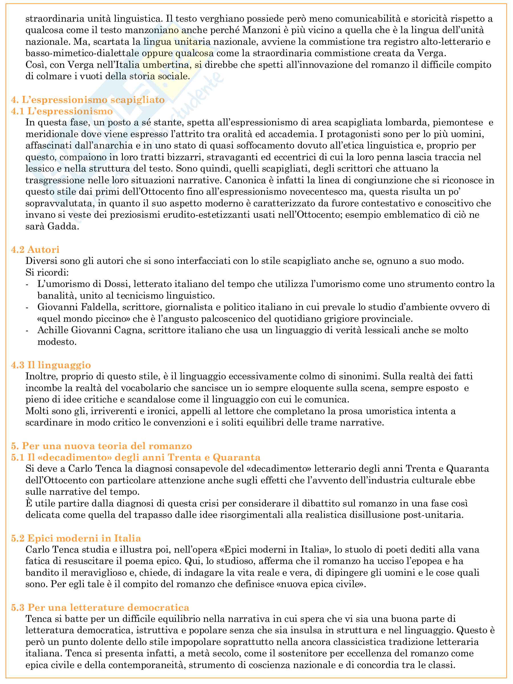 Riassunto esame Letteratura italiana, Prof. Villoresi Marco, libro consigliato Storia del romanzo italiano, Tellini  Pag. 26