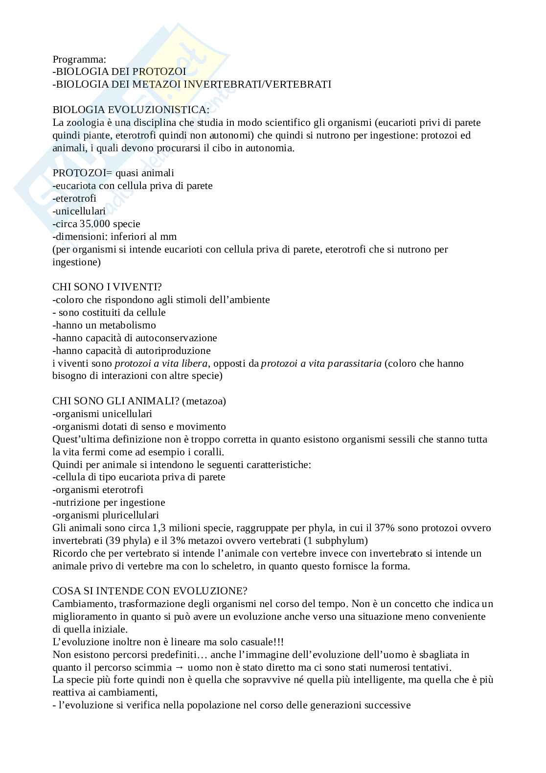 Biologia degli invertebrati Pag. 1