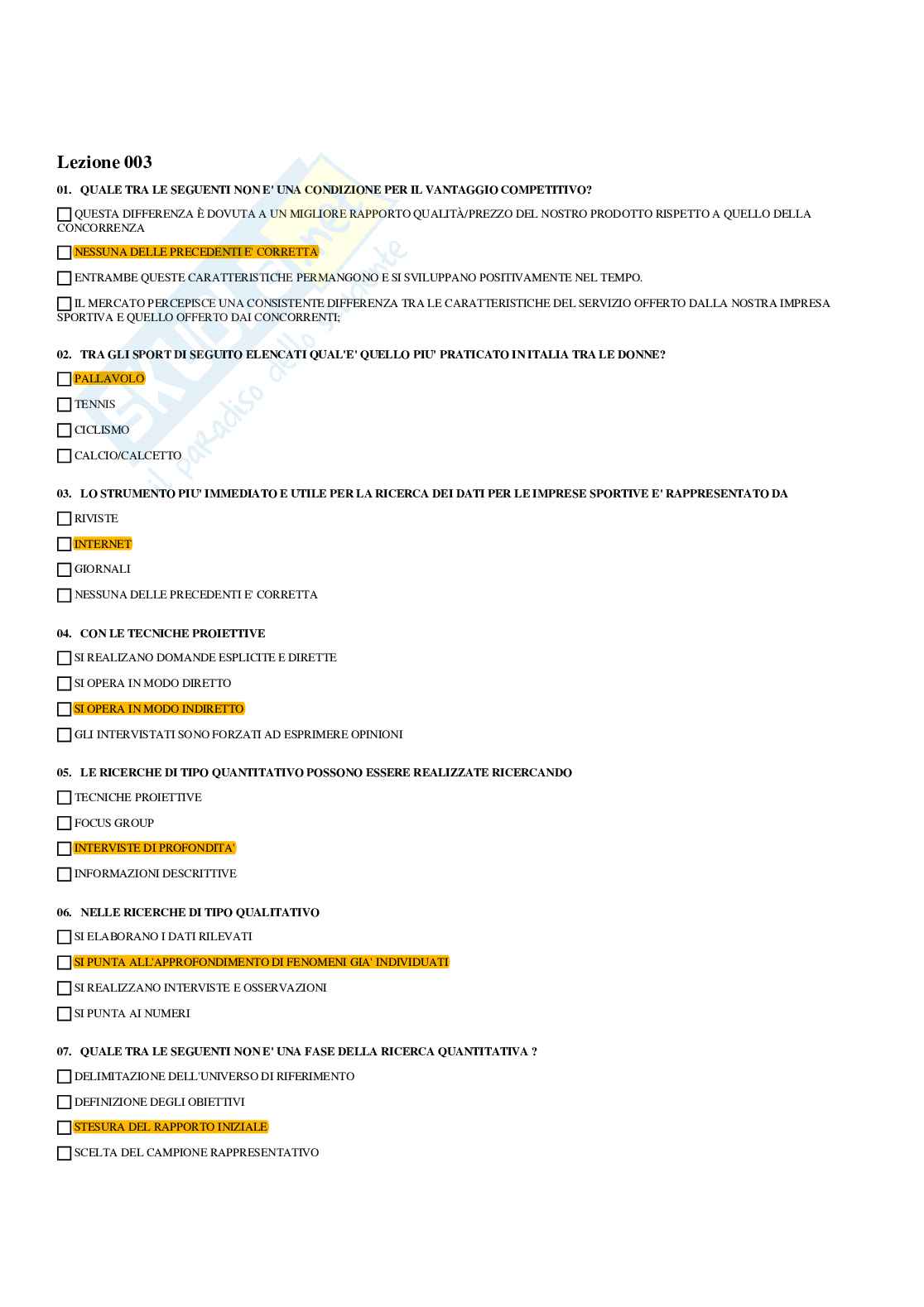 Paniere Gestione e marketing delle imprese sportive (2026) - Risposte multiple corrette Pag. 11