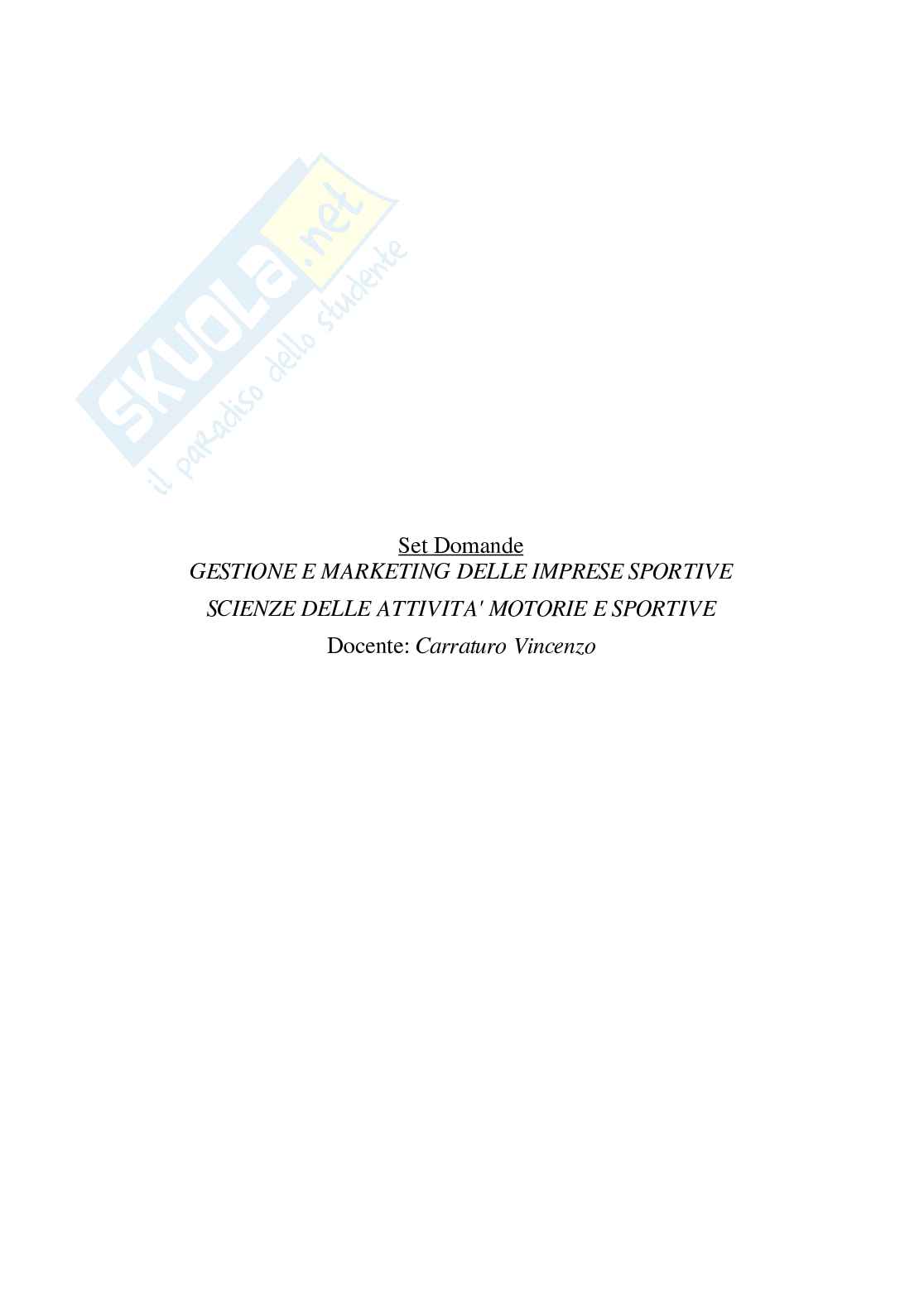 Paniere Gestione e marketing delle imprese sportive (2026) - Risposte multiple corrette Pag. 2
