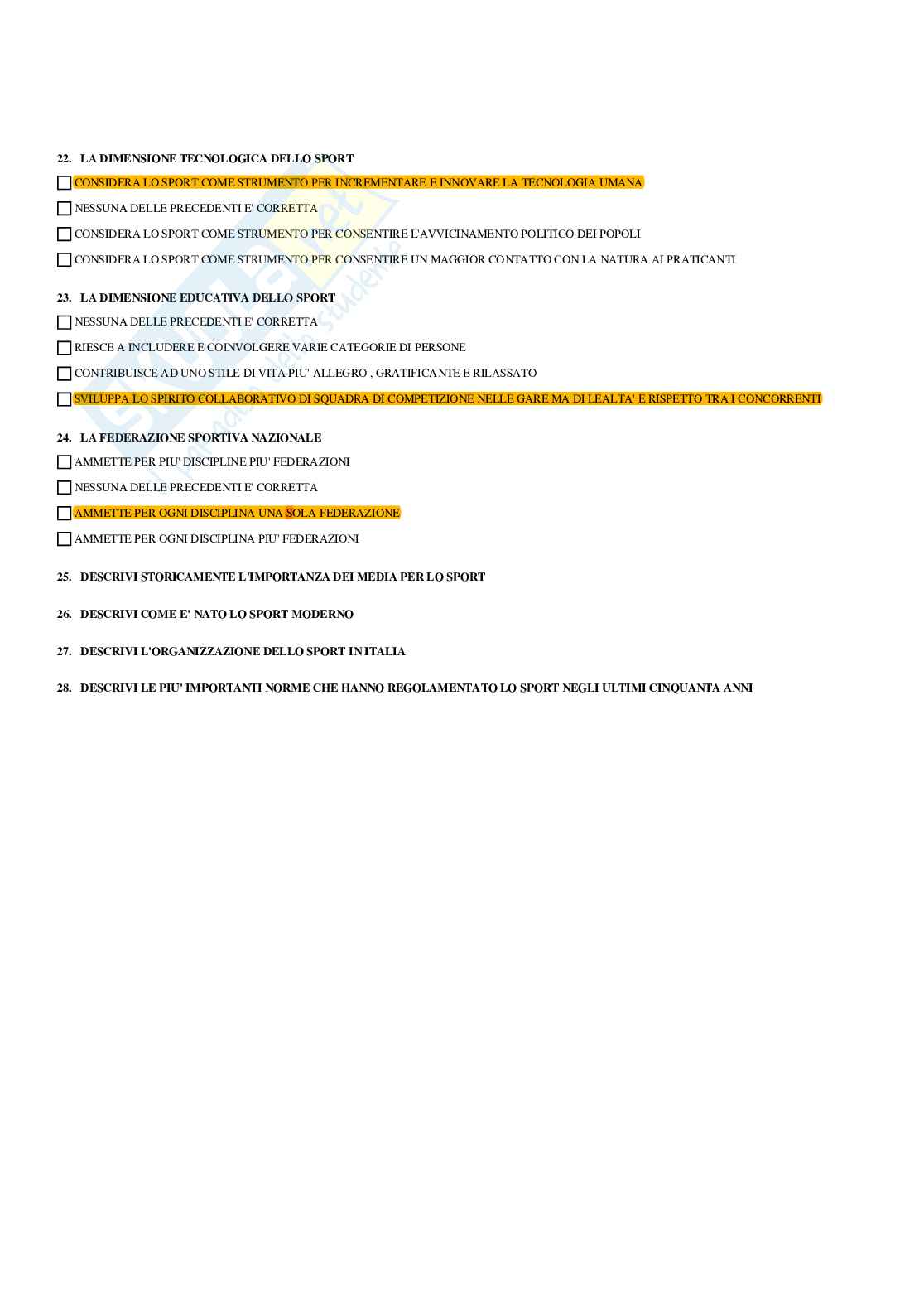 Paniere Gestione e marketing delle imprese sportive (2026) - Risposte multiple corrette Pag. 6