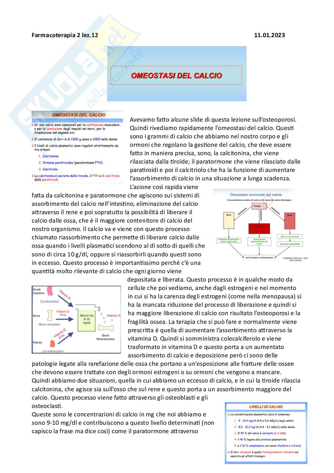 Farmacoterapia 2 - osteoporosi Pag. 1