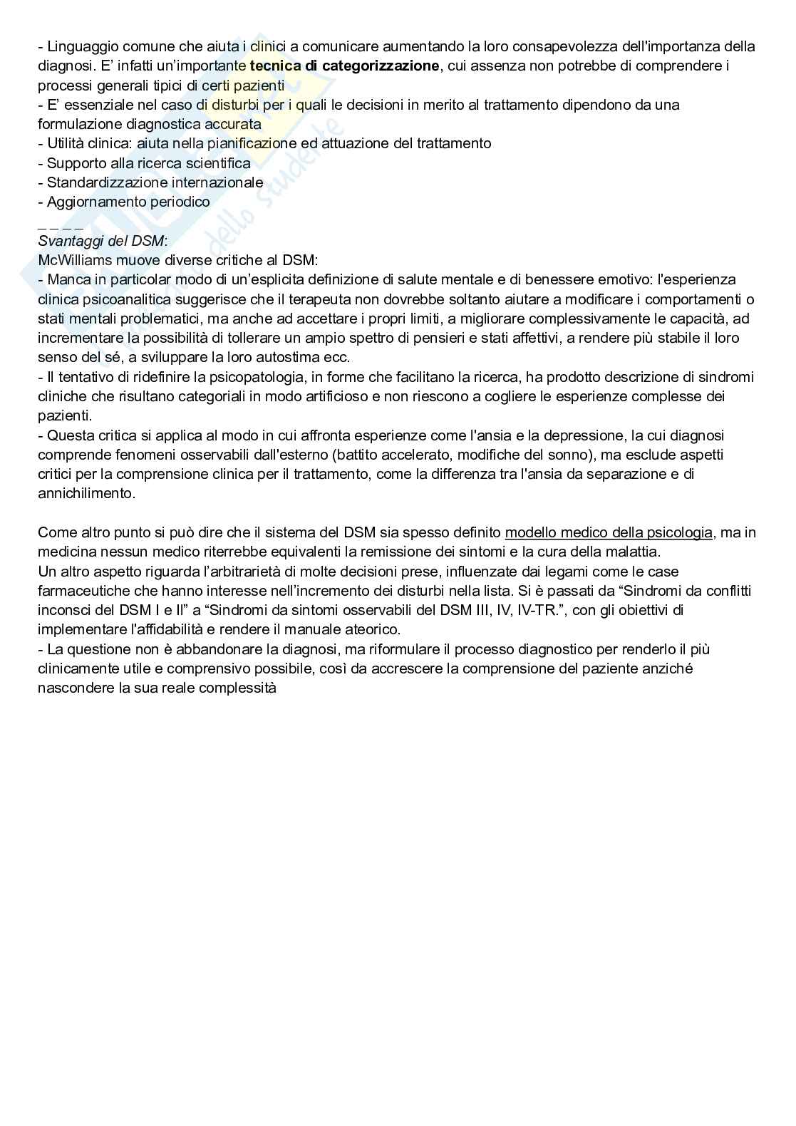 Riassunto esame Psicologia dinamica, Prof. Terrone Grazia, libro consigliato La Diagnosi psicoanalitica, McWilliams Pag. 2