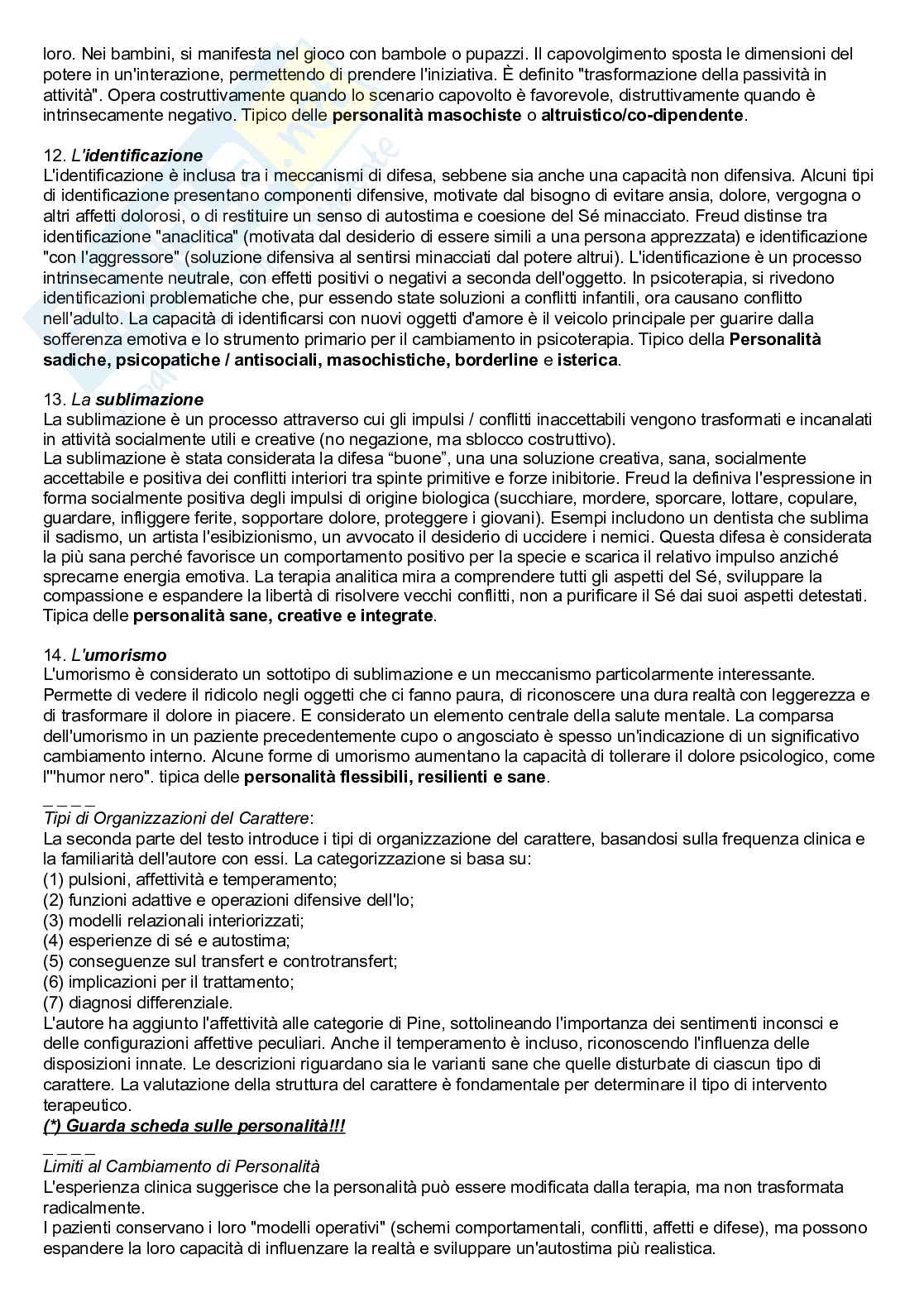 Riassunto esame Psicologia dinamica, Prof. Terrone Grazia, libro consigliato La Diagnosi psicoanalitica, McWilliams Pag. 31