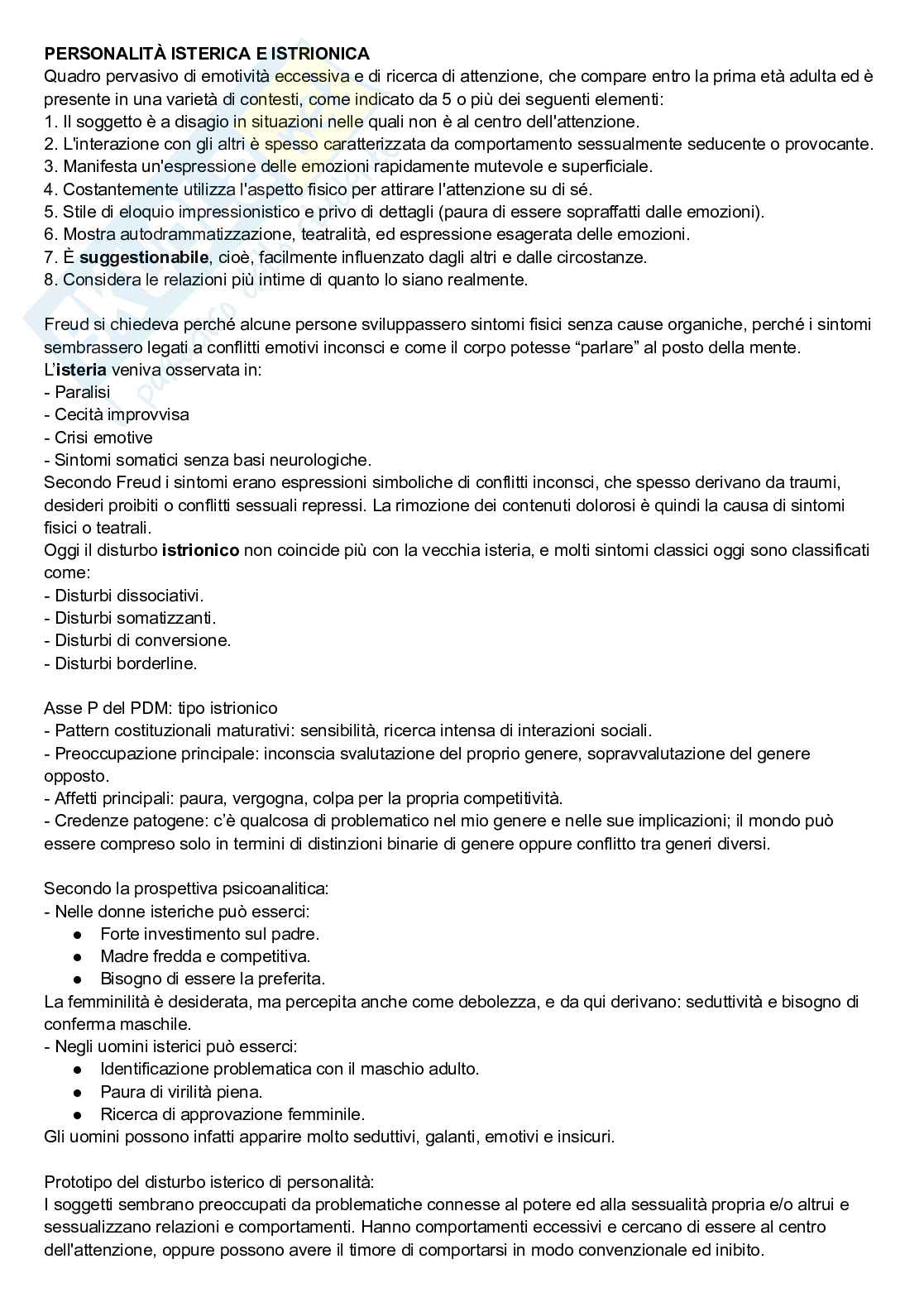 Riassunto esame Psicologia dinamica, Prof. Terrone Grazia, libro consigliato La Diagnosi psicoanalitica, McWilliams Pag. 46