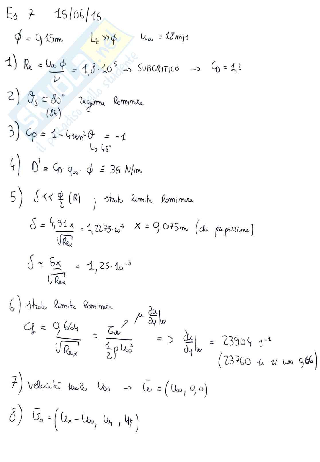 Esercizi d'esame Aerodinamica e gestione termica del veicolo Pag. 11