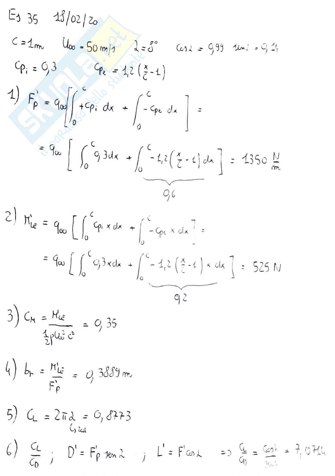 Esercizi d'esame Aerodinamica e gestione termica del veicolo Pag. 56