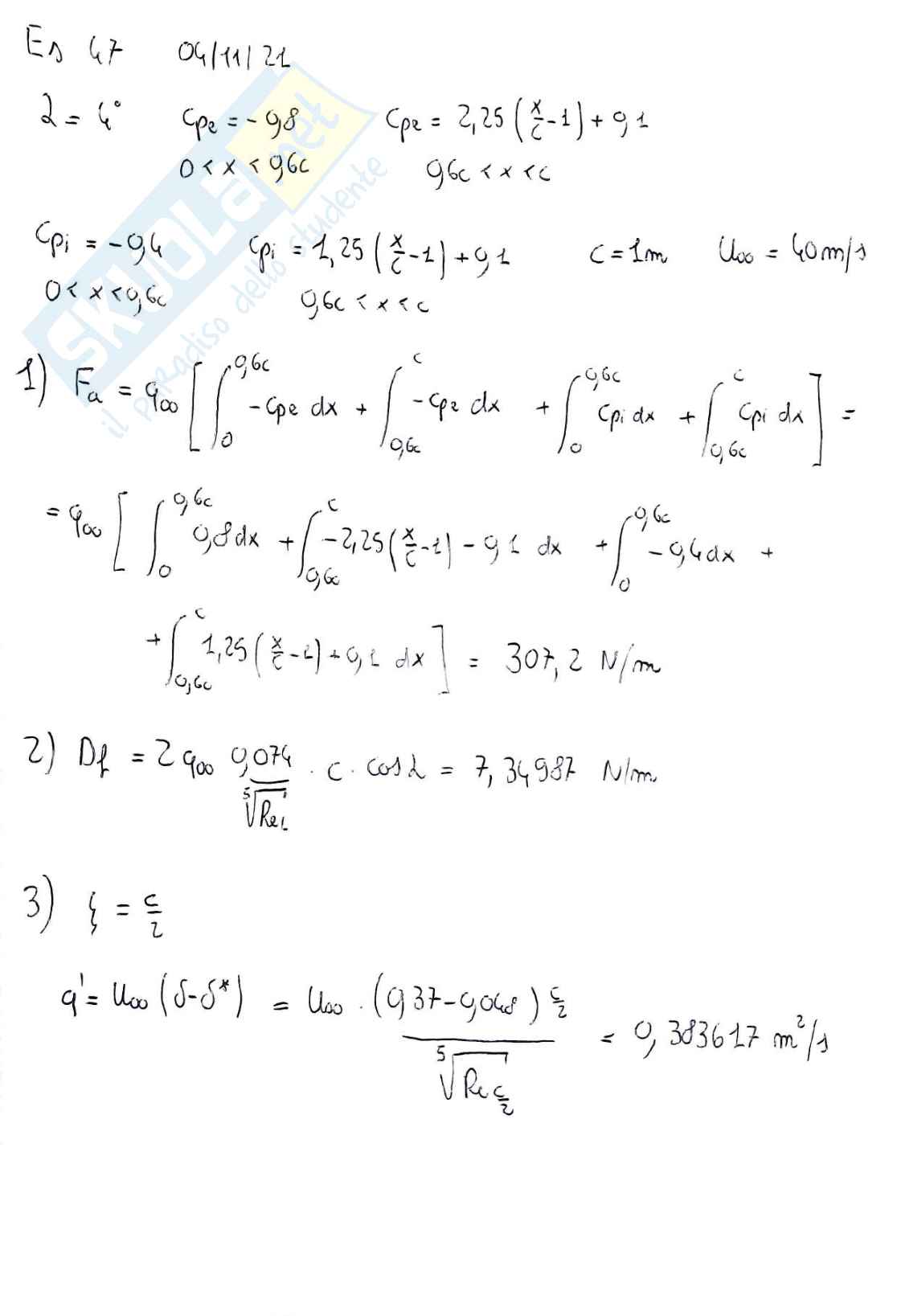 Esercizi d'esame Aerodinamica e gestione termica del veicolo Pag. 71