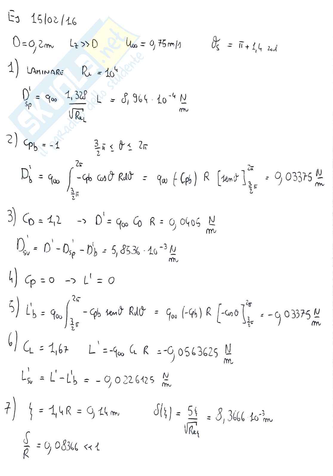 Esercizi d'esame Aerodinamica e gestione termica del veicolo Pag. 86