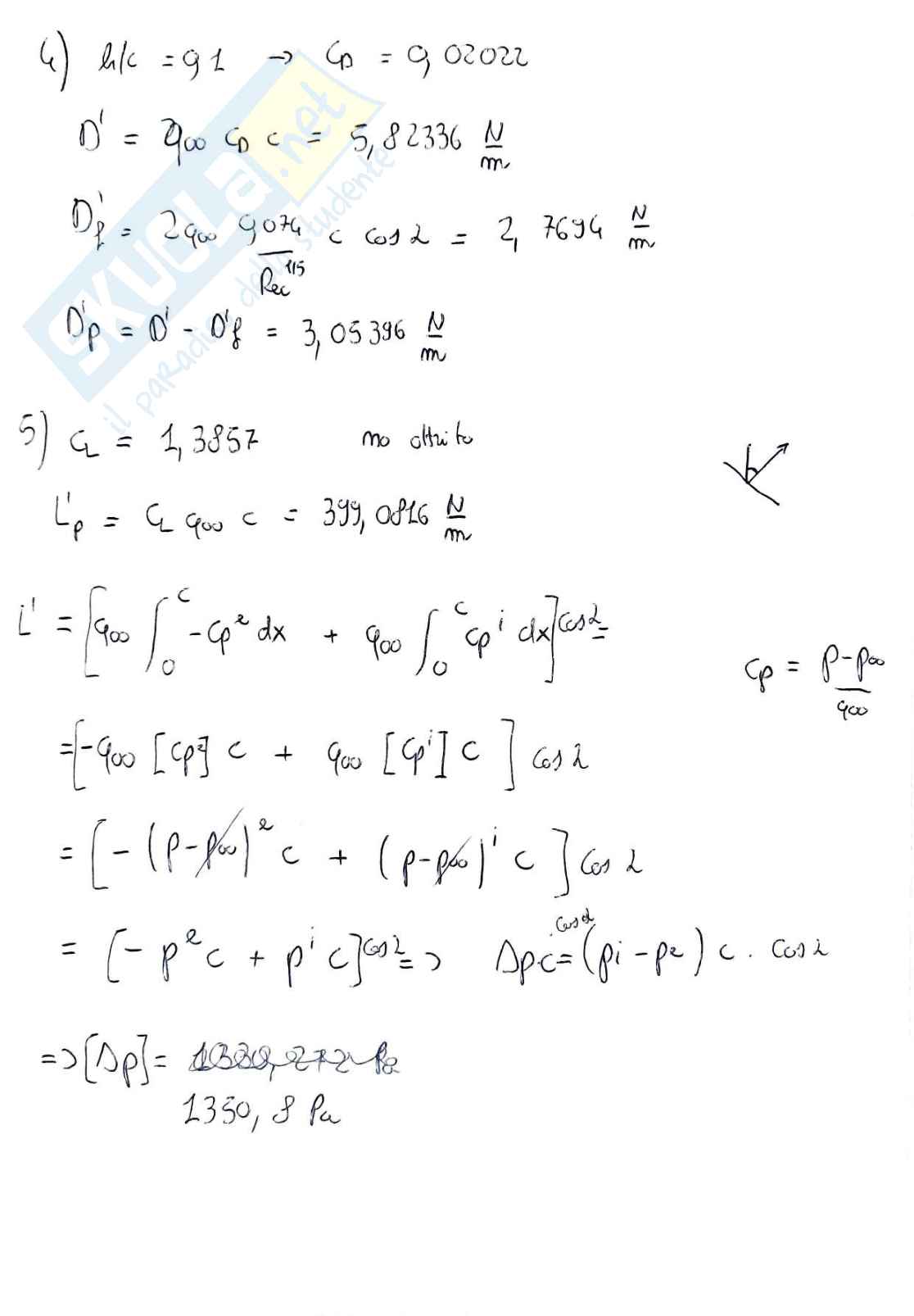Esercizi d'esame Aerodinamica e gestione termica del veicolo Pag. 91