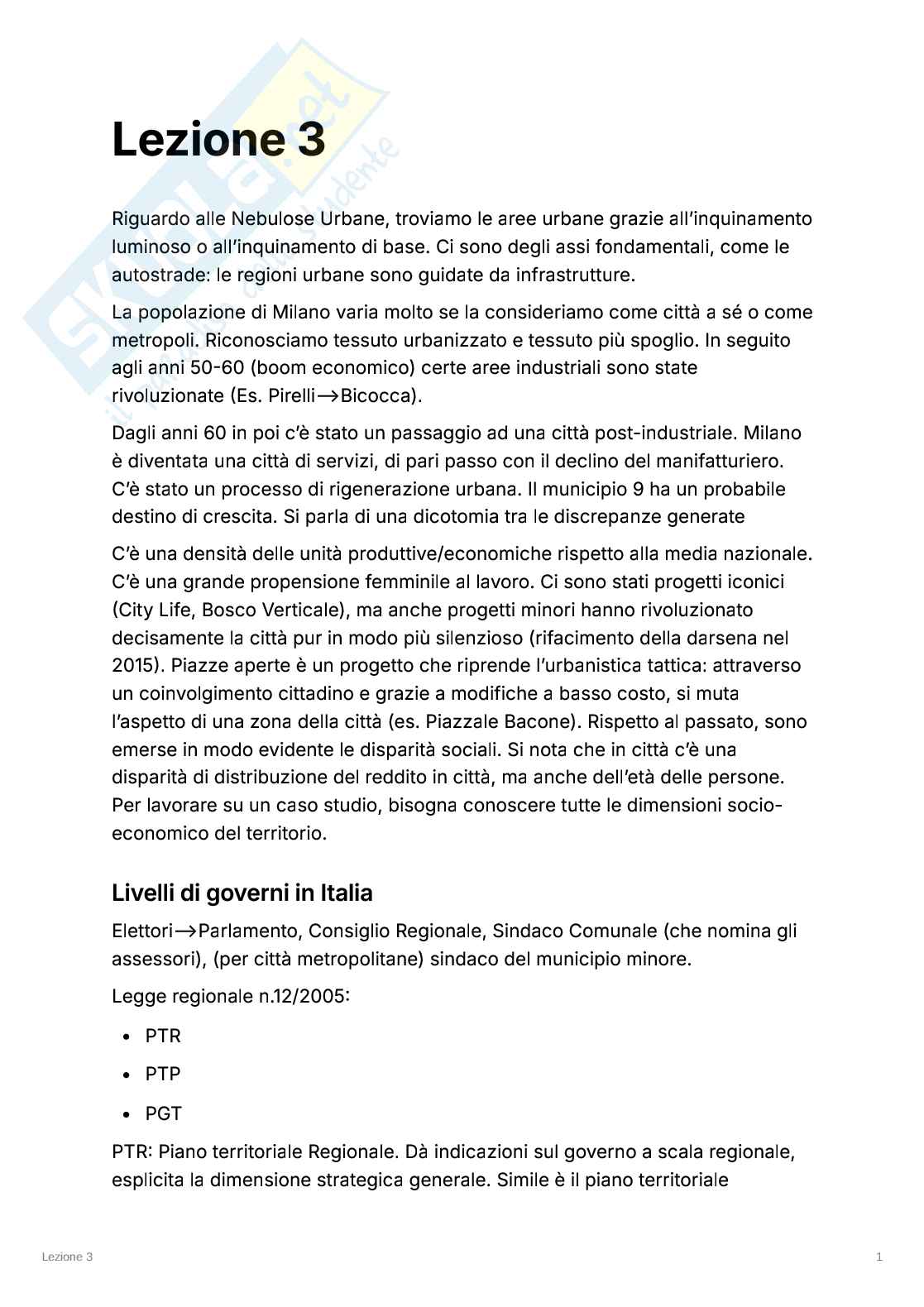 Riassunto esame Laboratorio di urbanistica - strumenti e programmi per la trasformazione urbana, Prof. Bruzzese Maria Antonella, libro consigliato Questioni di architettura e urbanistica, De Carlo Pag. 6