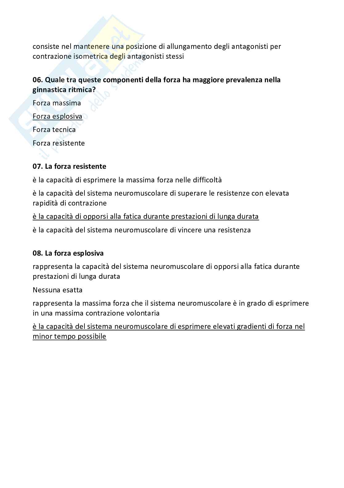 Domande chiuse Didattica degli sport individuali Pag. 86
