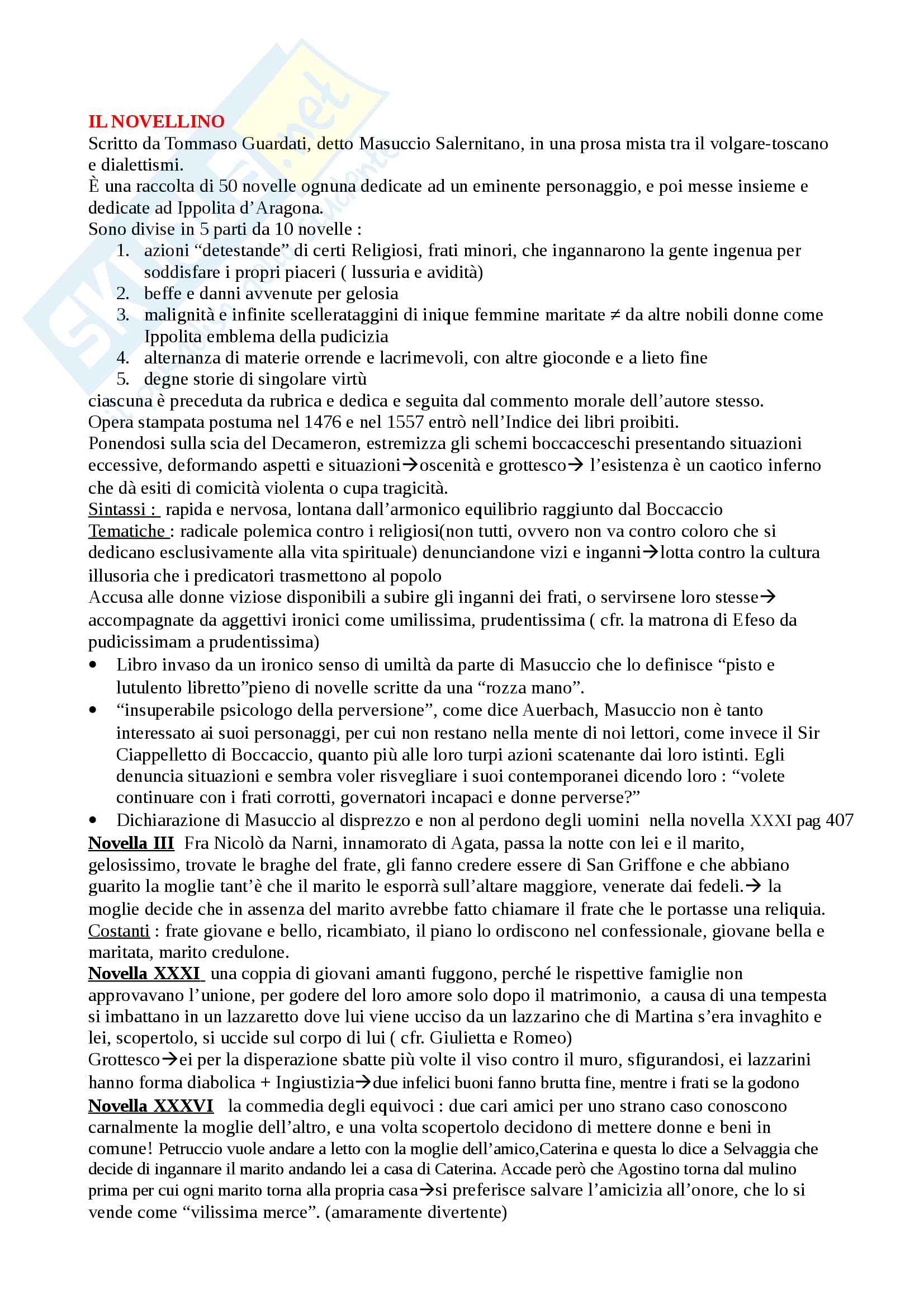 Letteratura italiana - Il Novellino Pag. 1