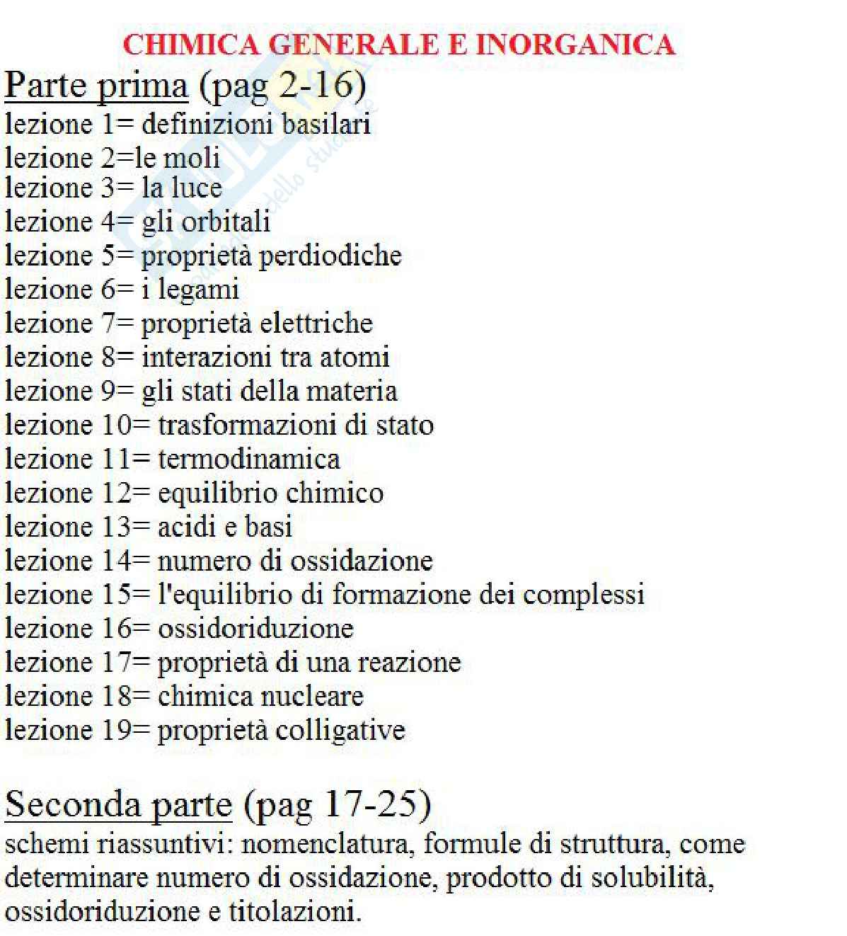 Riassunto esame Chimica generale e inorganica, prof. Turano Pag. 1