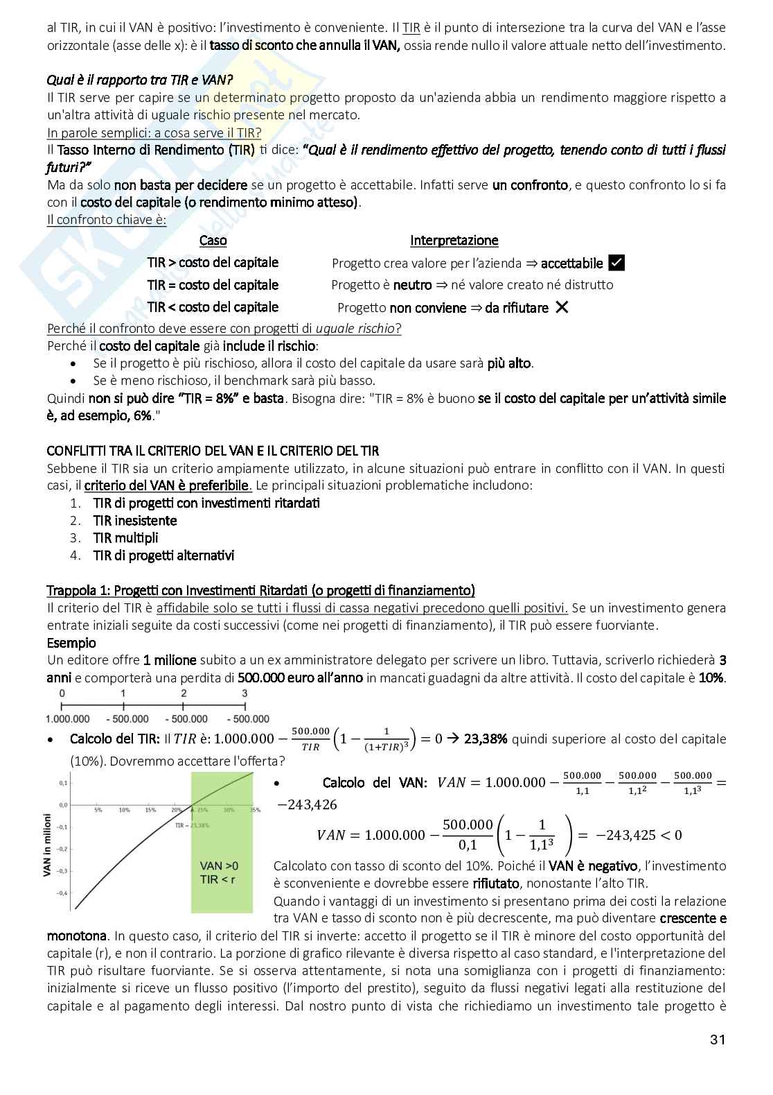 Riassunto esame Teoria della finanza e finanza aziendale, Prof. Sapienza Elena, libro consigliato Finanza aziendale, Berk  Pag. 31
