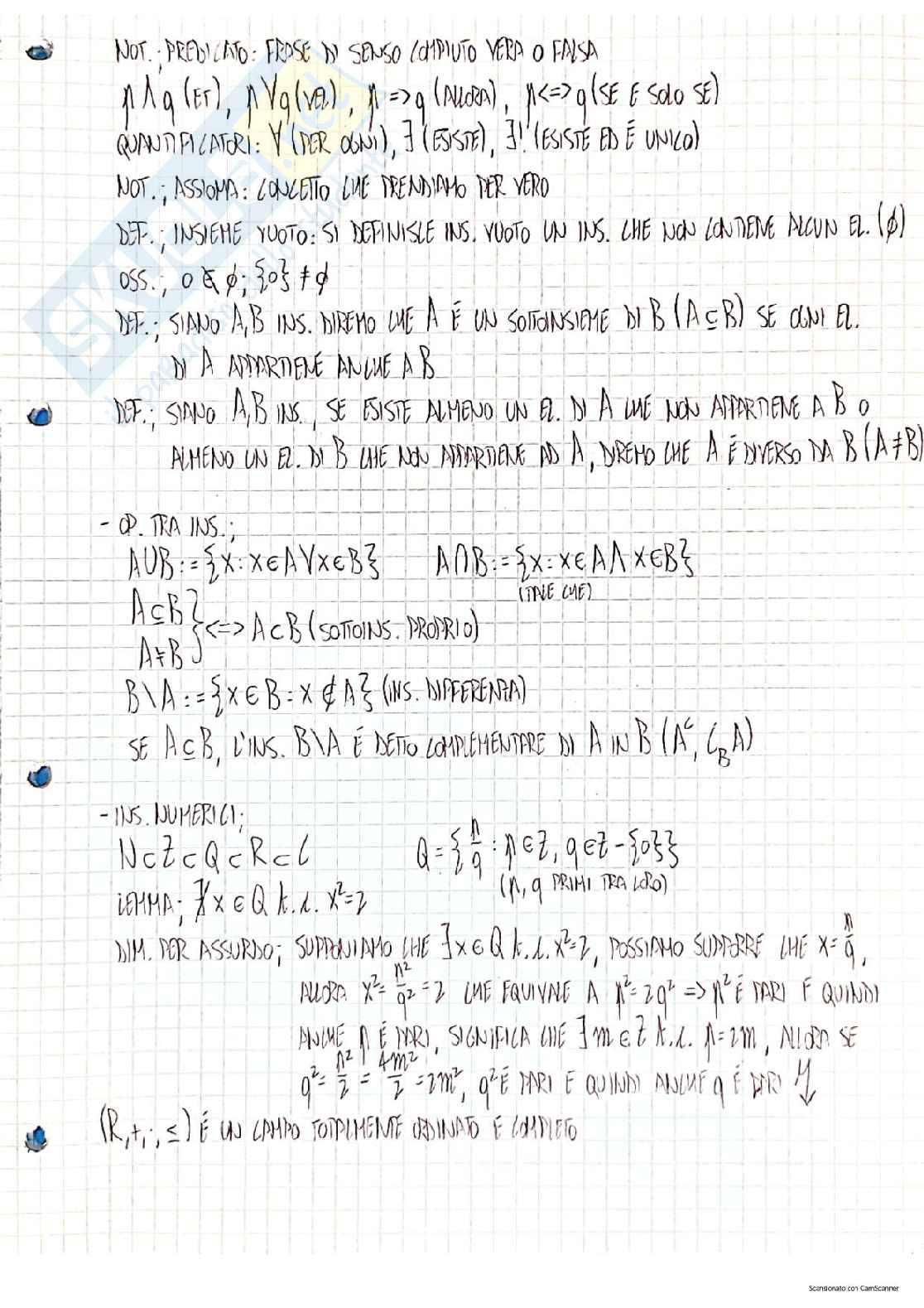 Analisi matematica 1 - Appunti completi Pag. 1