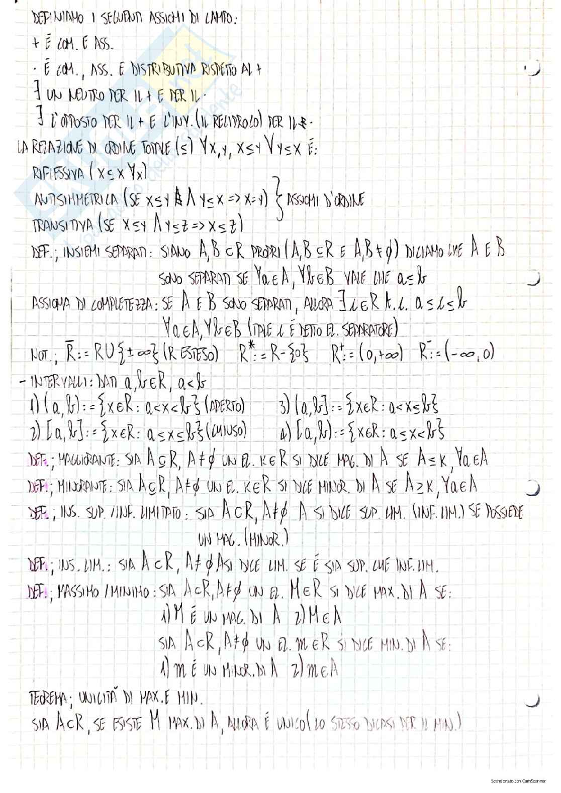 Analisi matematica 1 - Appunti completi Pag. 2