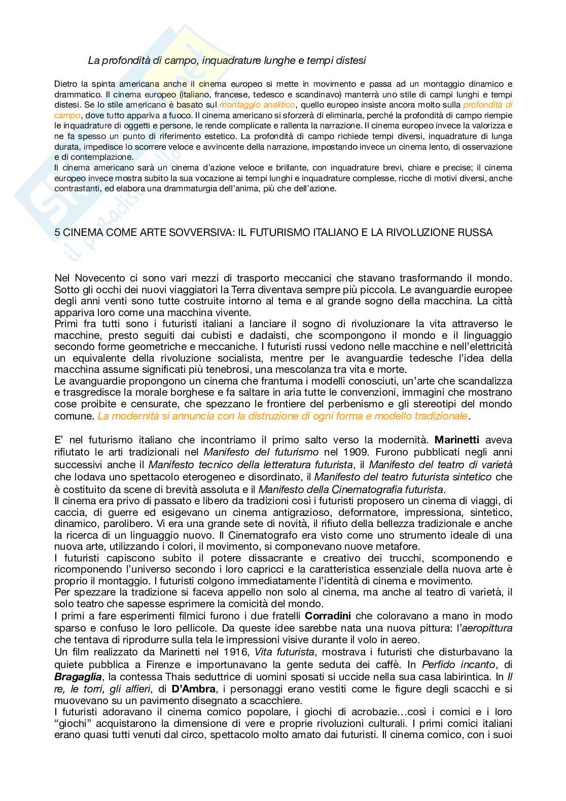 Riassunto esame Storia culturale e sociale dell'età contemporanea, Prof. Pierotti Federico, libro consigliato Avventura del Cinematografo, Bernardi Pag. 11