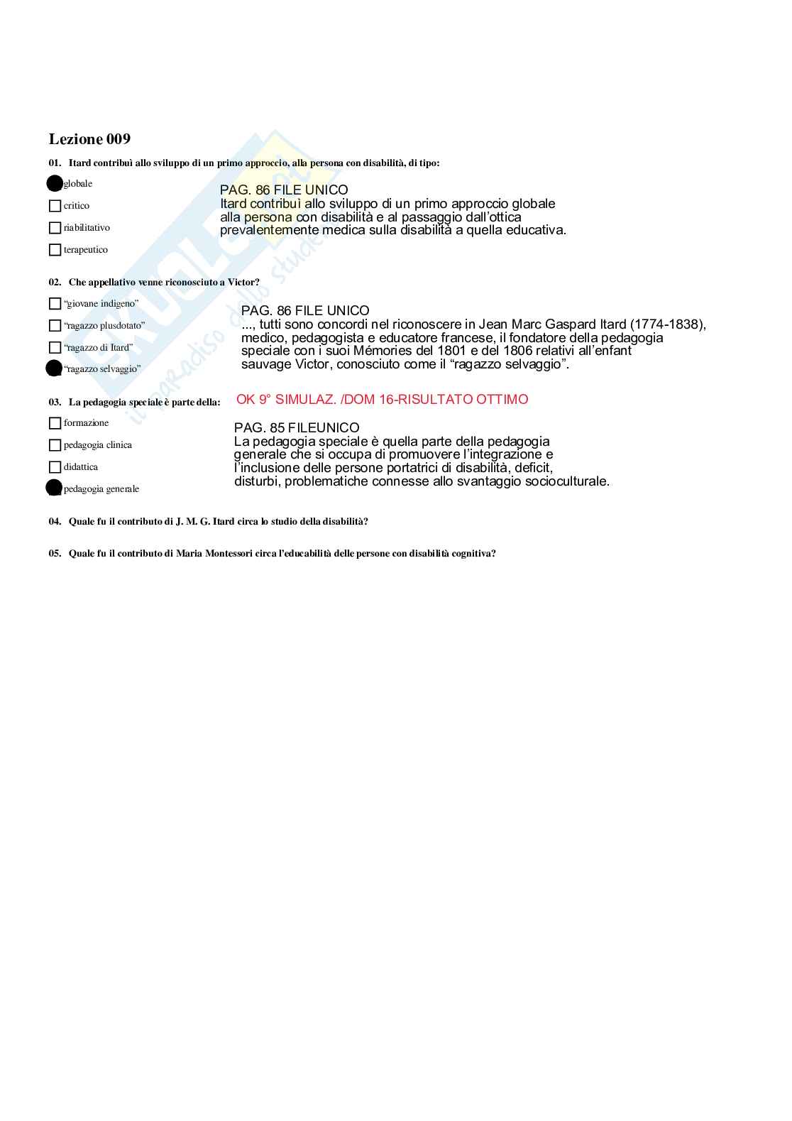 Paniere Risposte multiple - Didattica e pedagogia speciale - aggiornato (2026) Pag. 11