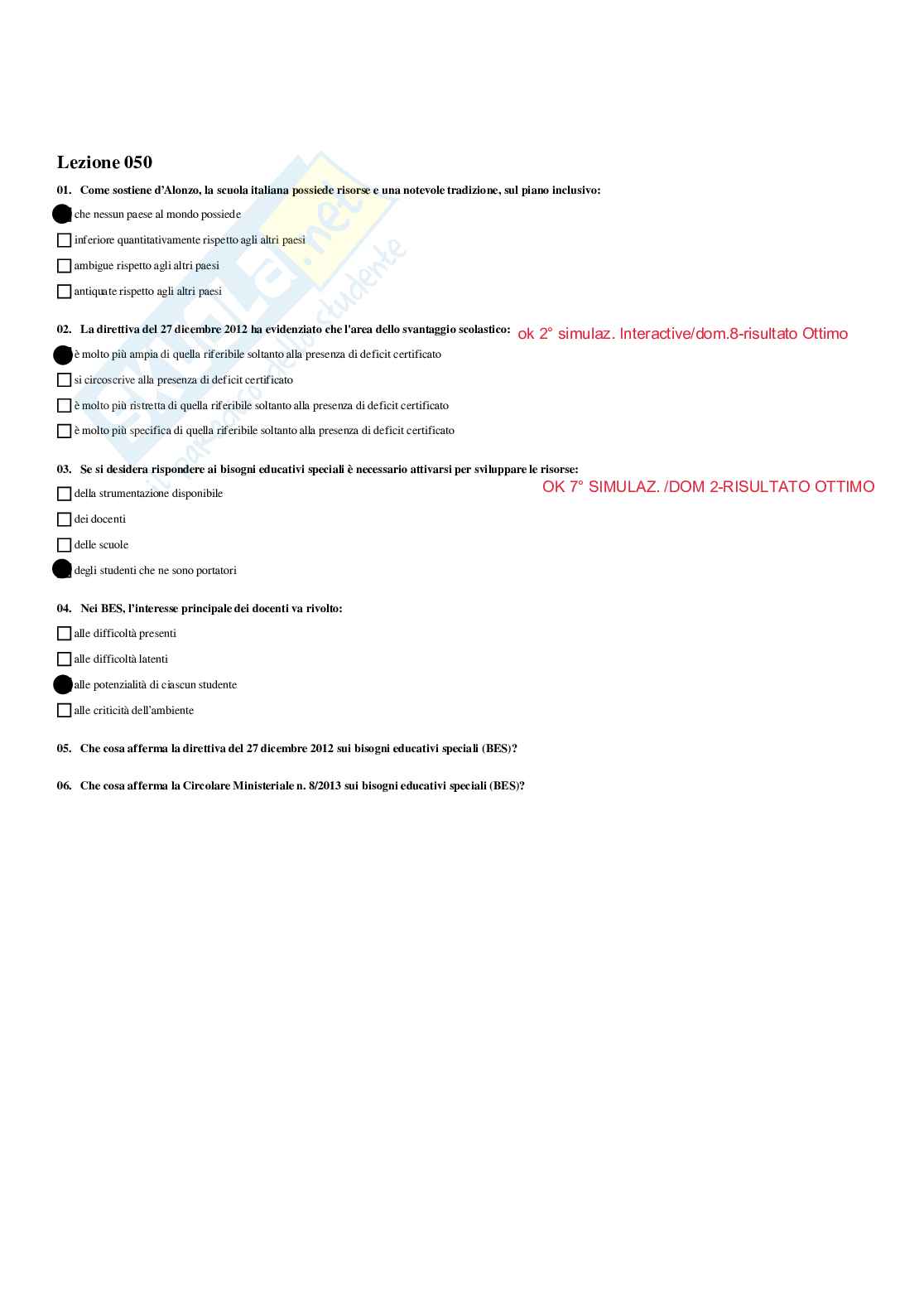 Paniere Risposte multiple - Didattica e pedagogia speciale - aggiornato (2026) Pag. 51