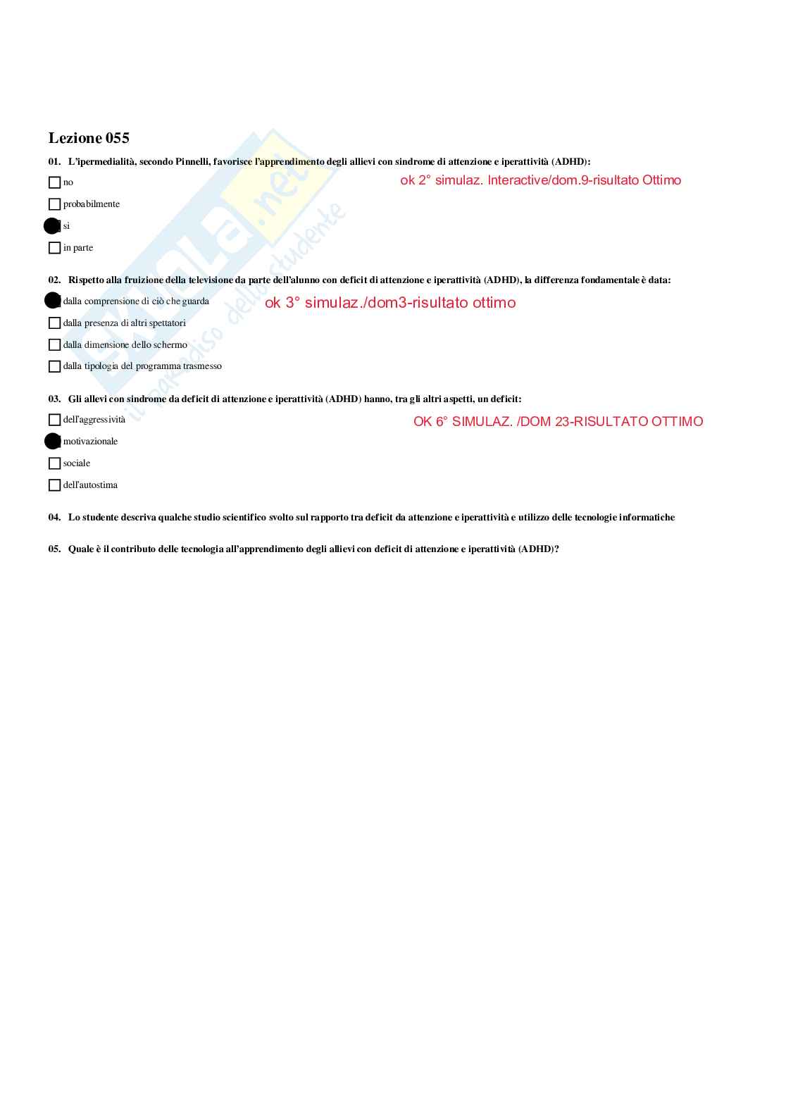 Paniere Risposte multiple - Didattica e pedagogia speciale - aggiornato (2026) Pag. 56